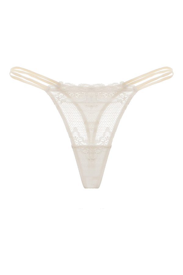 Women's Ecru Thong Panty