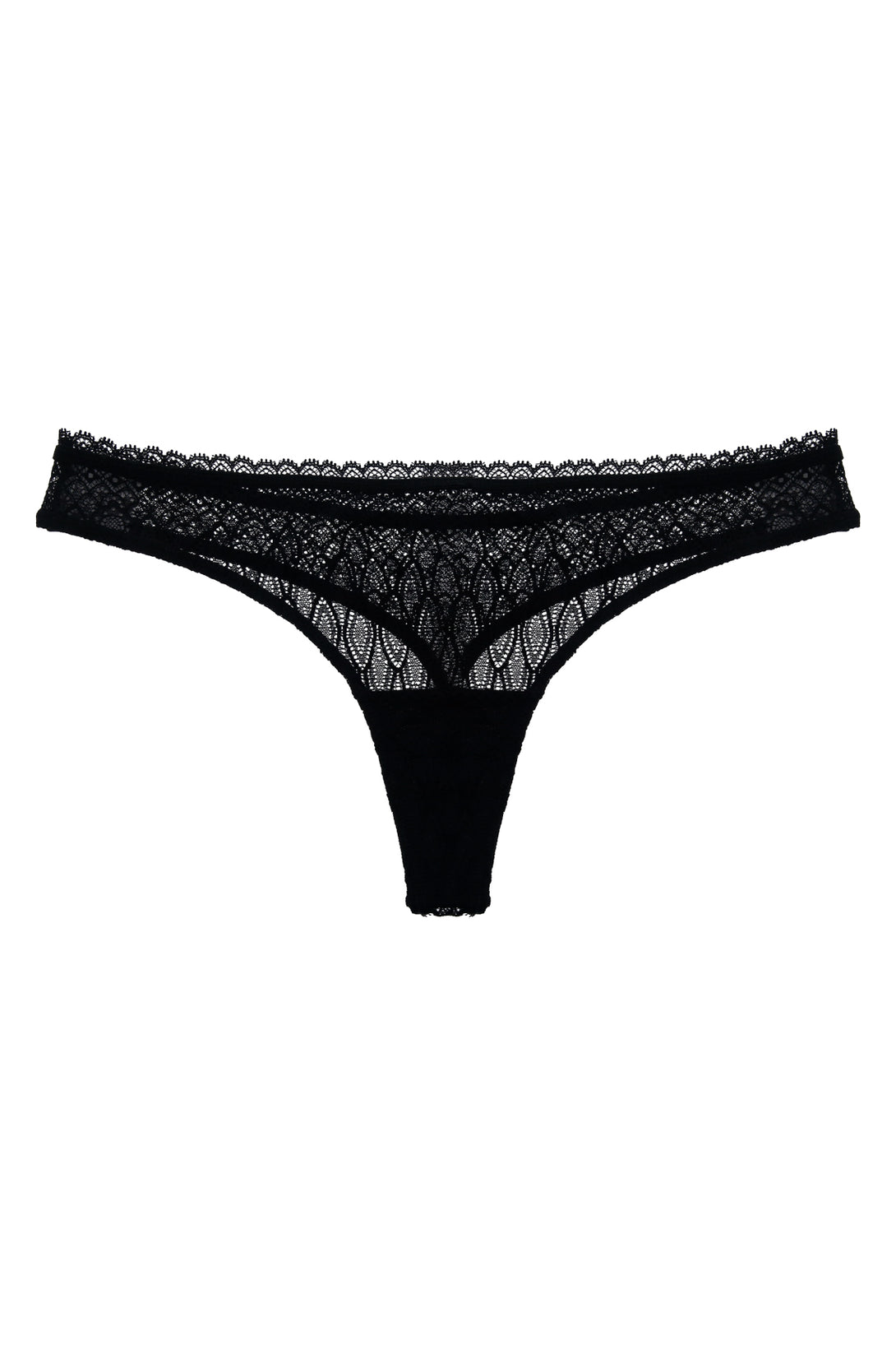 Panty negro en encaje para mujer