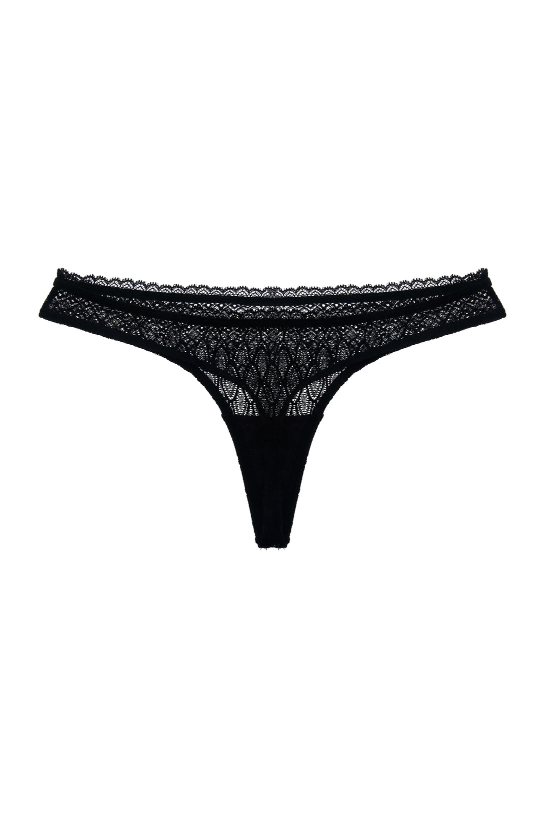 Panty negro en encaje para mujer