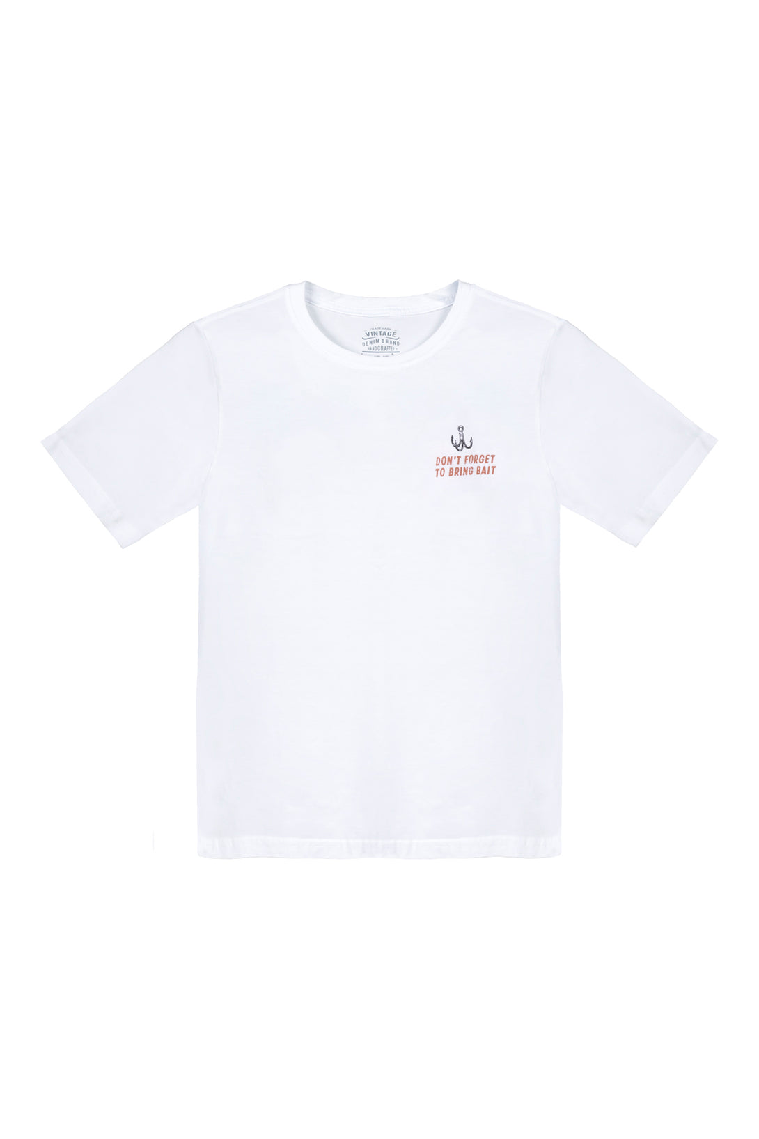 Men's White Back Print T-Shirt