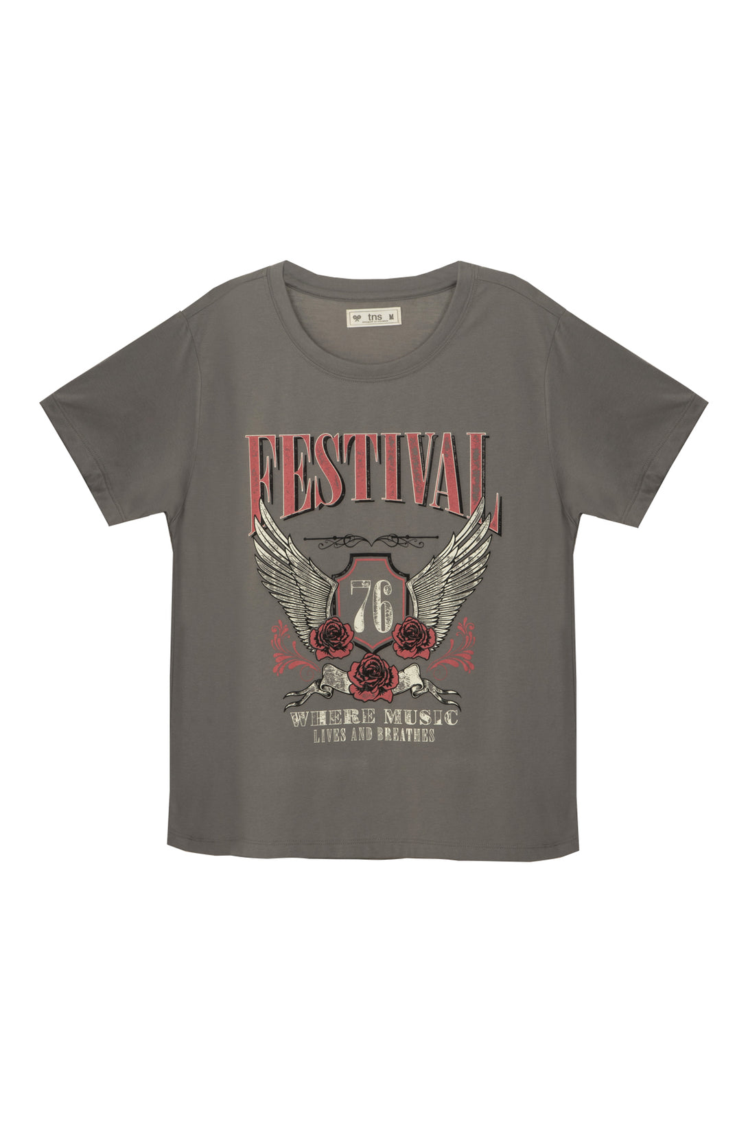 Women's Gray Printed T-Shirt