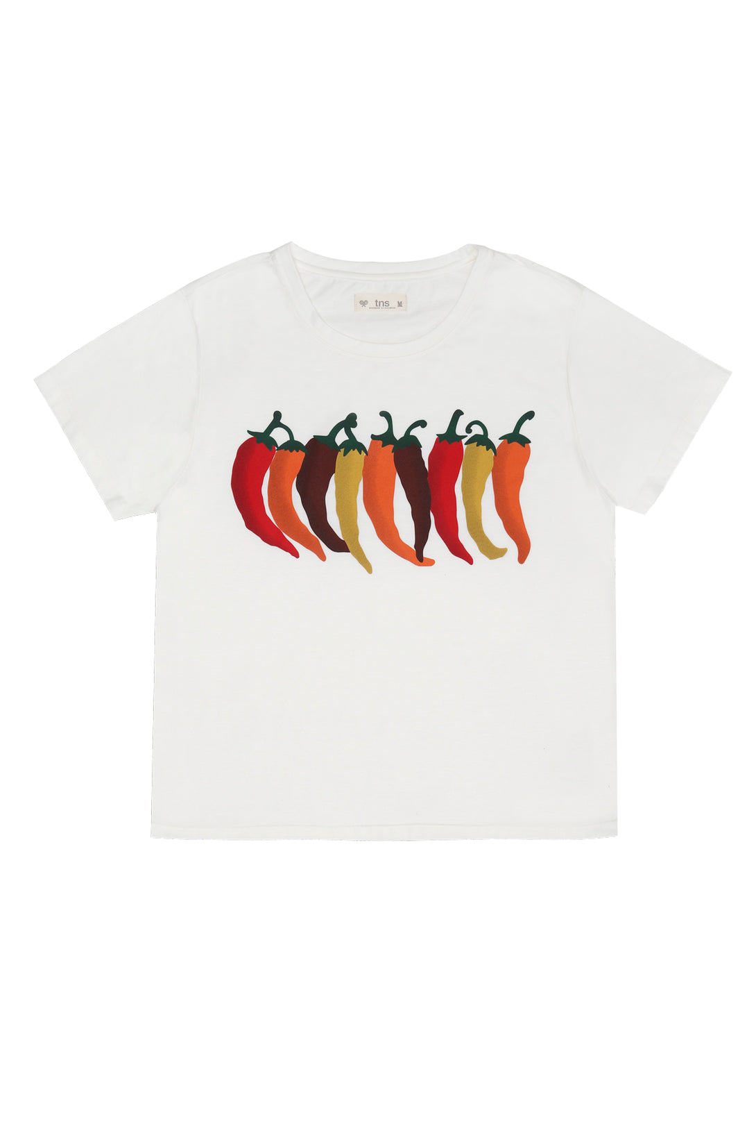 Women's Off-White T-Shirt with Chili Print