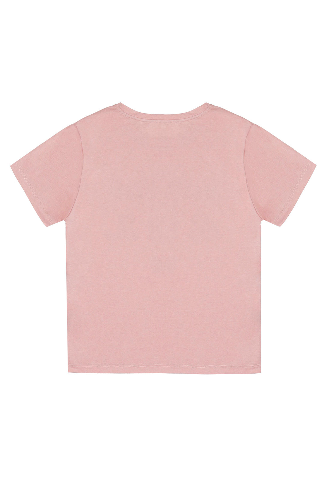 Camiseta rosada cuello redondo para mujer