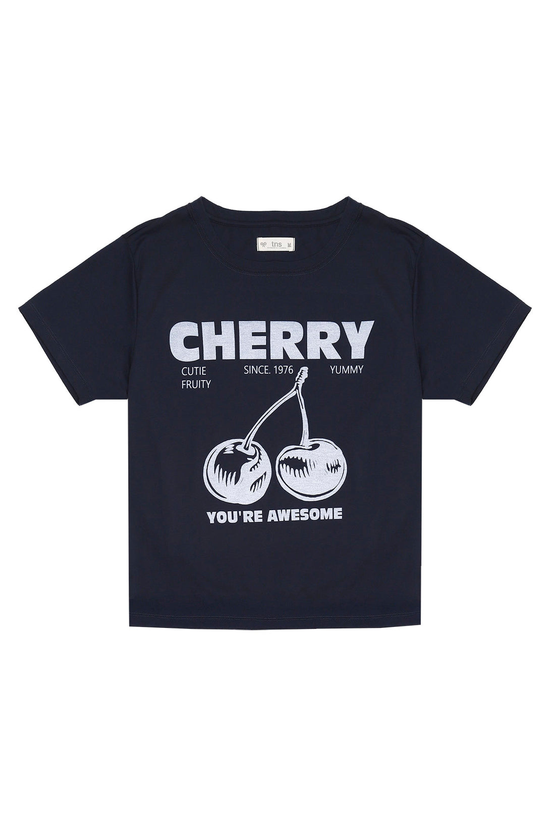 Women's Blue Cherry Print T-Shirt