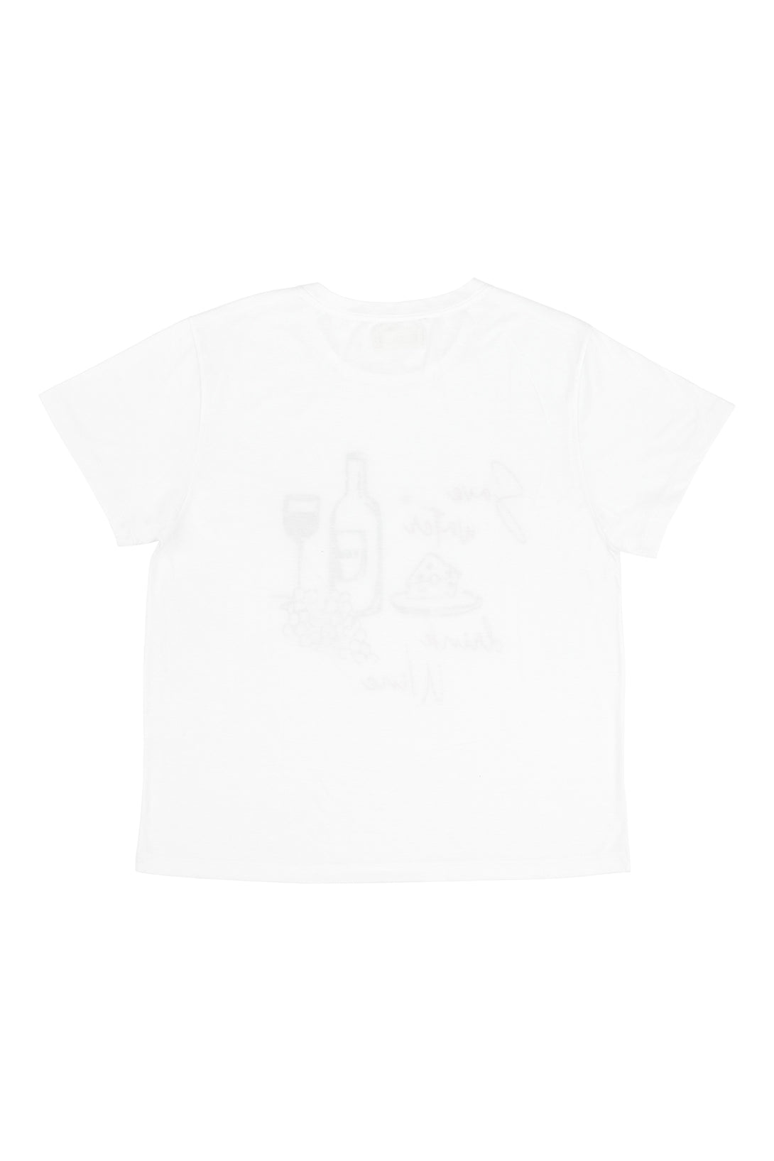 Women's white wine print t-shirt