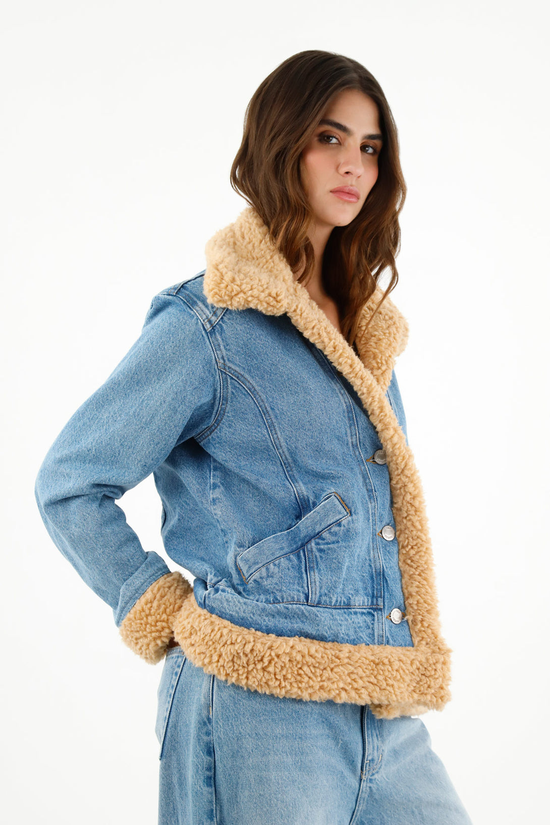 Women's Blue Sherpa Jacket