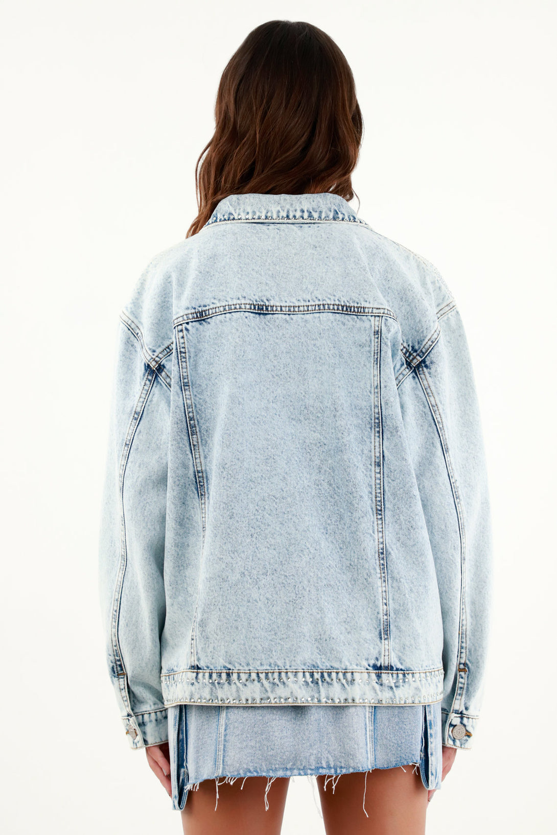 Women's Blue Embellished Jacket