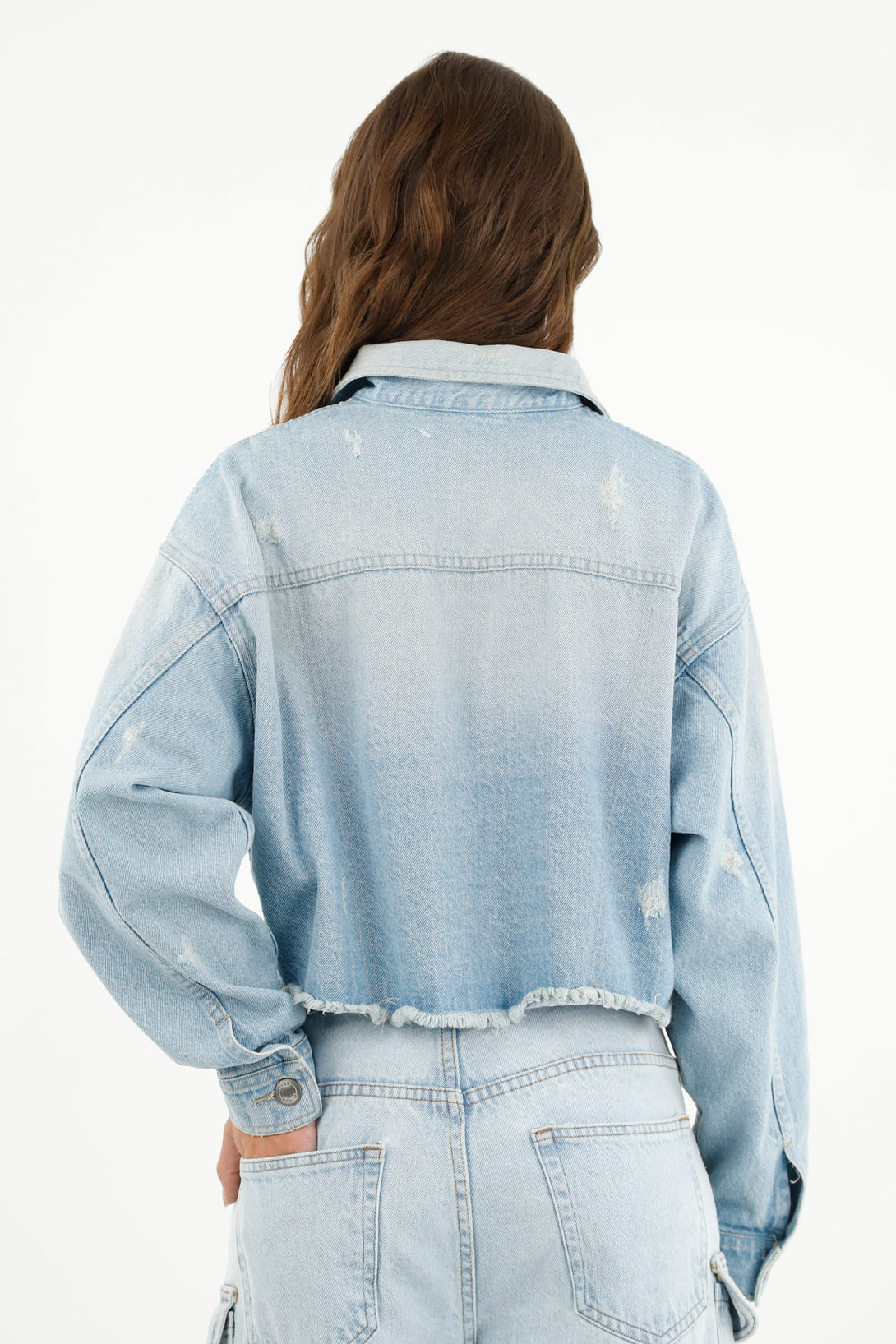 Women's Blue Cropped Jacket