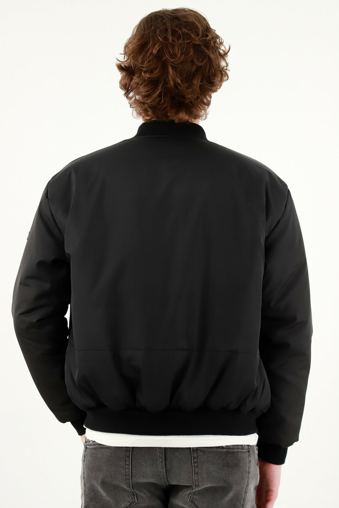 Men's Black Fit Bomber Jacket