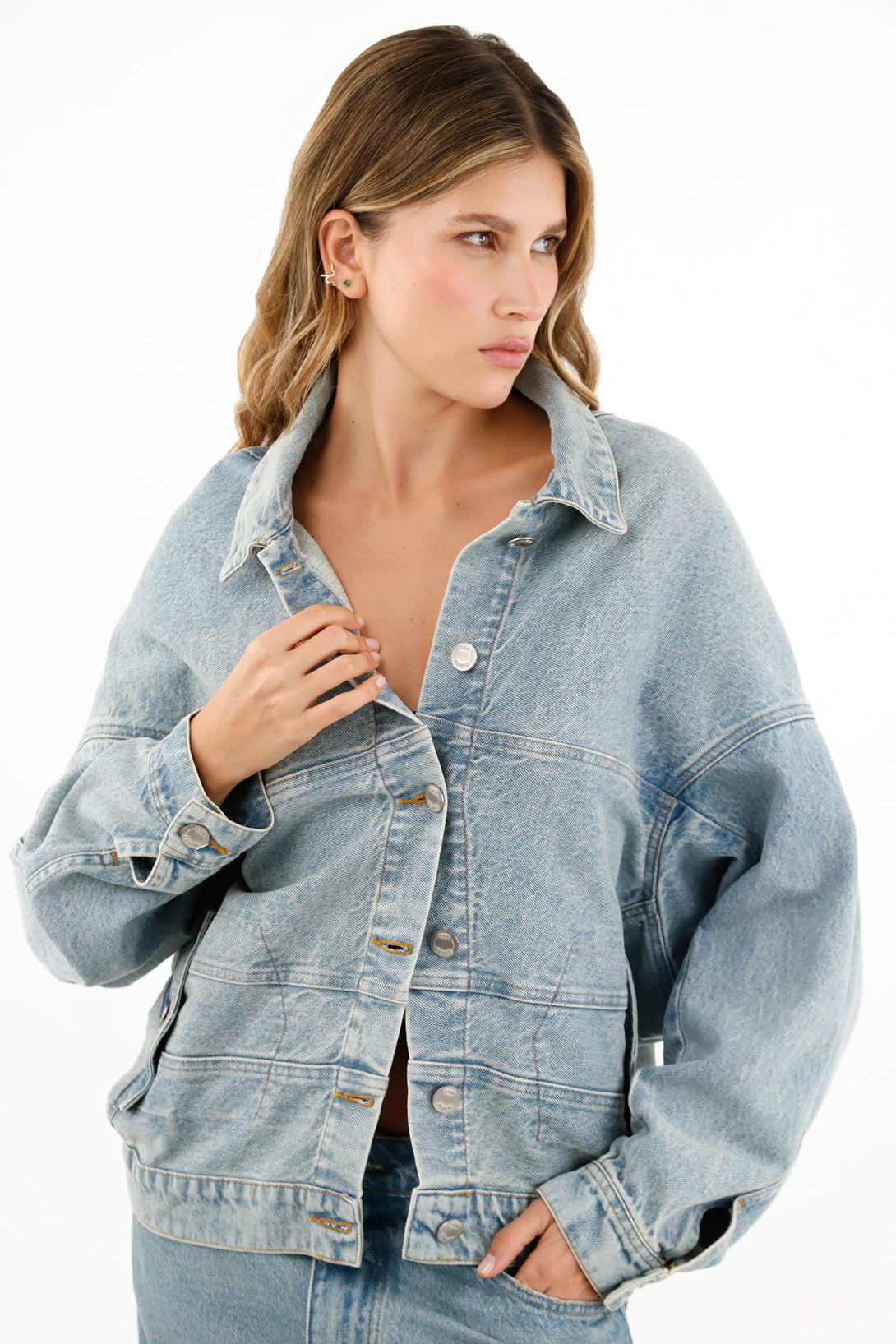 Chaqueta multiestilo azul denim para mujer