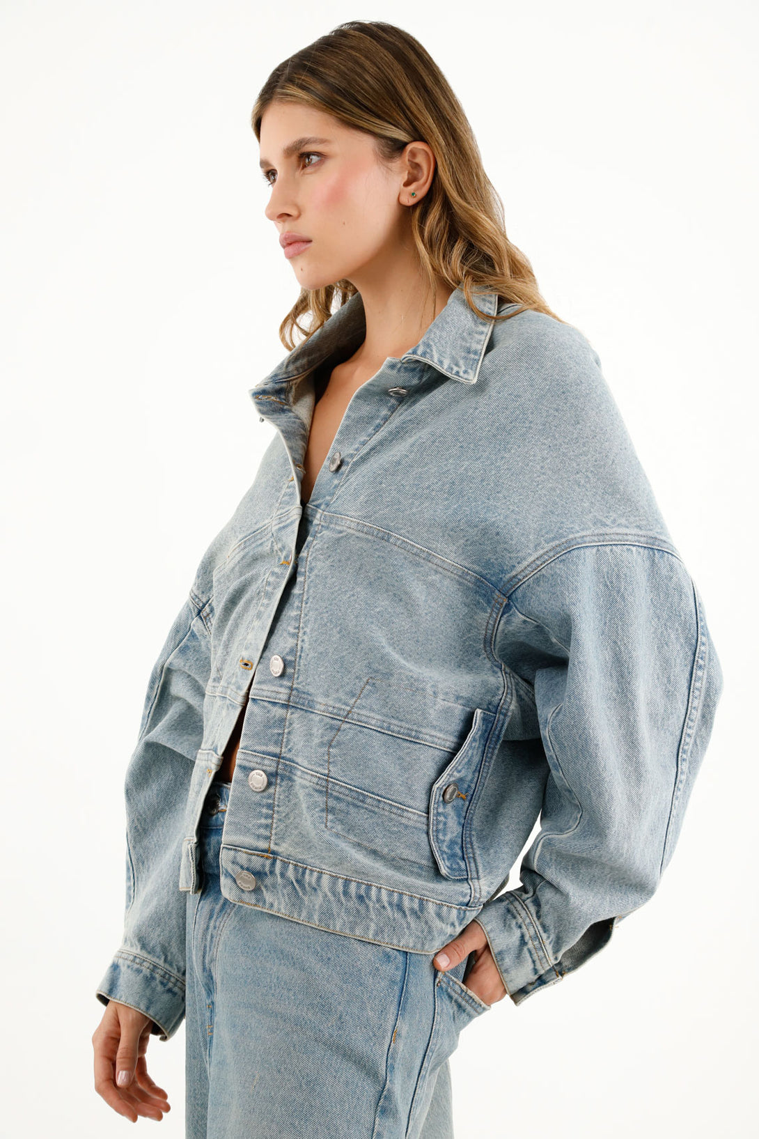 Chaqueta multiestilo azul denim para mujer