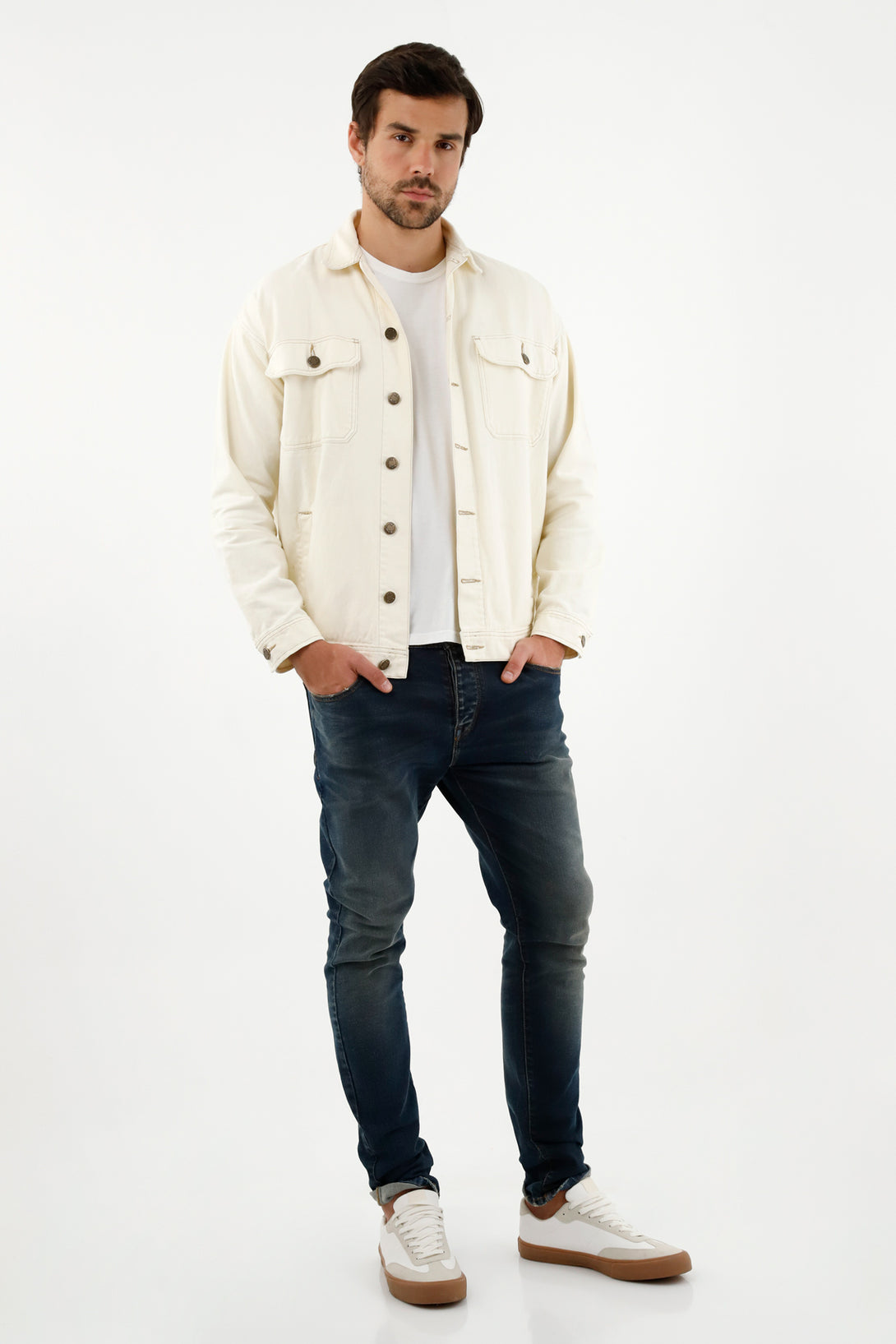 Men's Ecru Embroidered Jacket