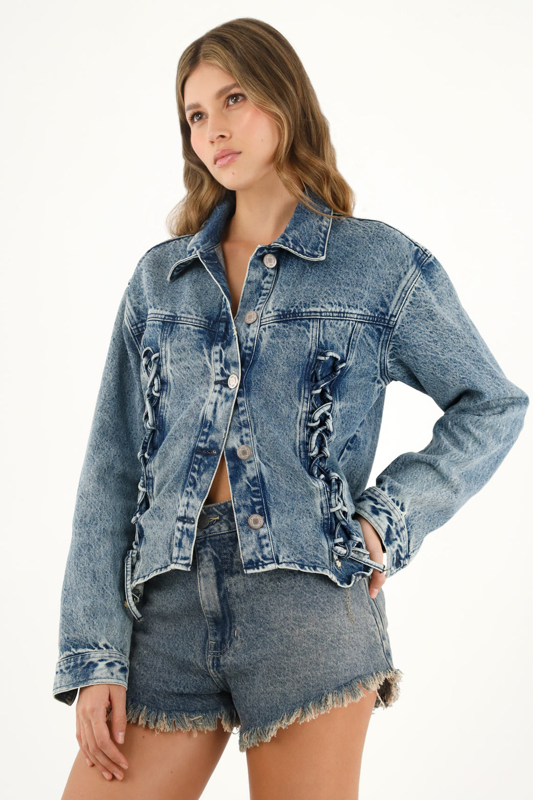 Women's Blue Acid Wash Jacket