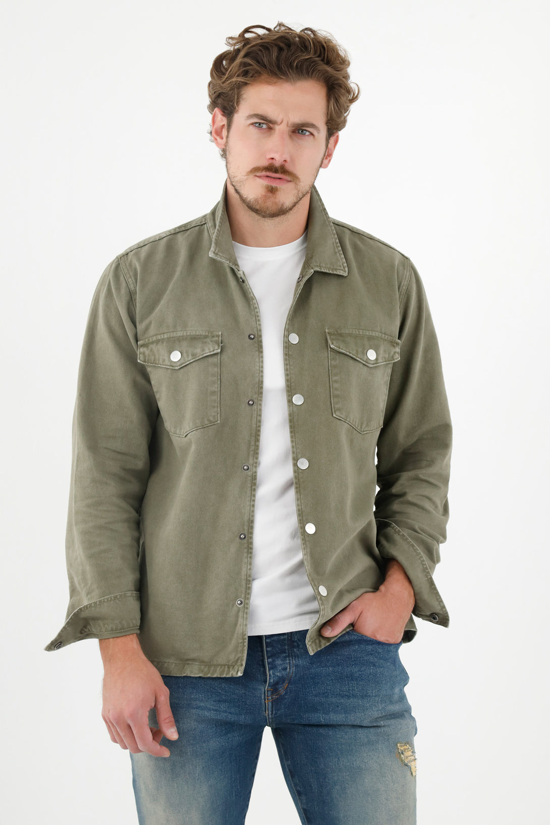 Chaqueta verde tipo cazadora para hombre