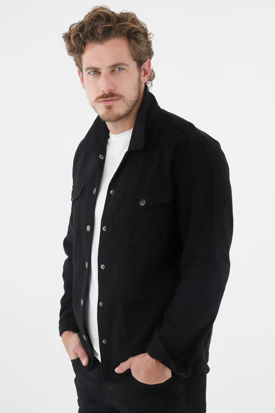 Men's Black Back-Embroidered Jacket