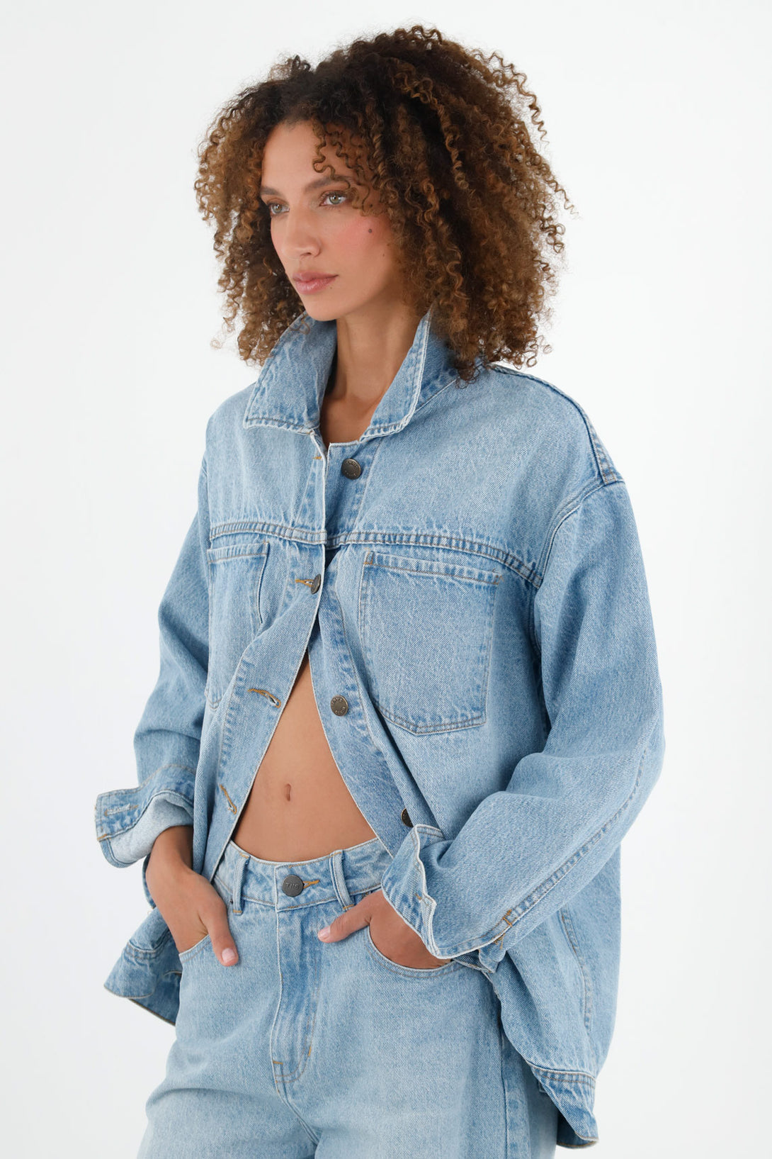 Women's Blue Back-Embroidered Jacket