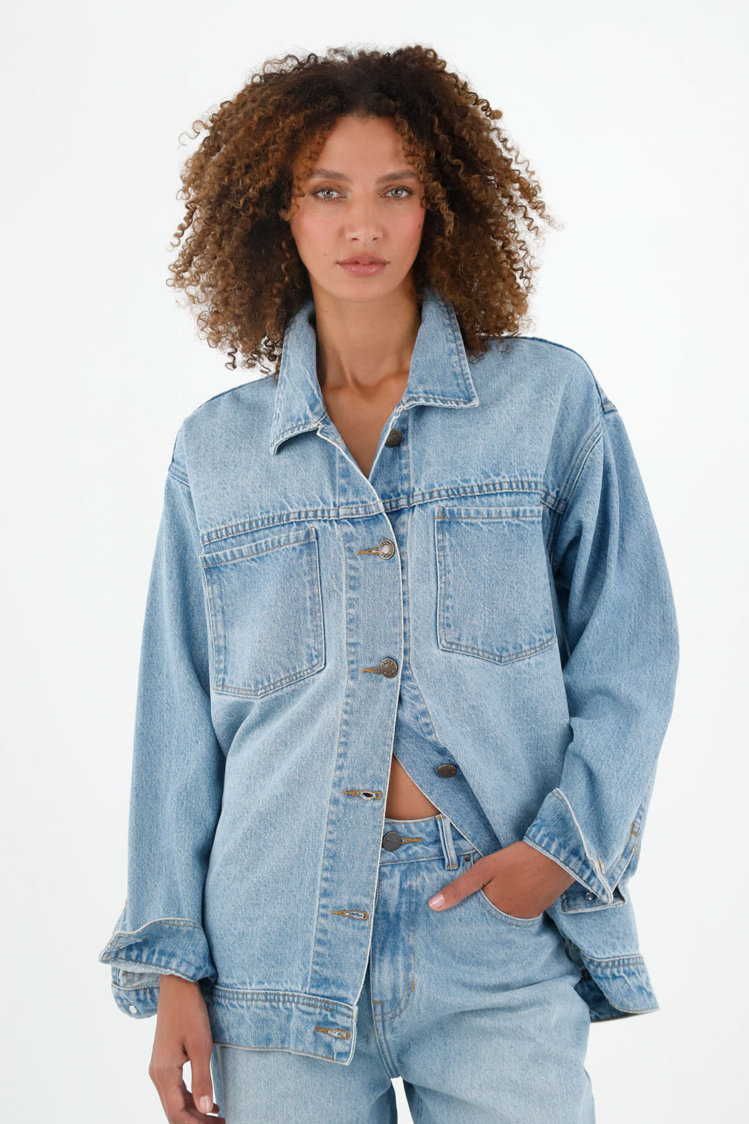 Women's Blue Back-Embroidered Jacket