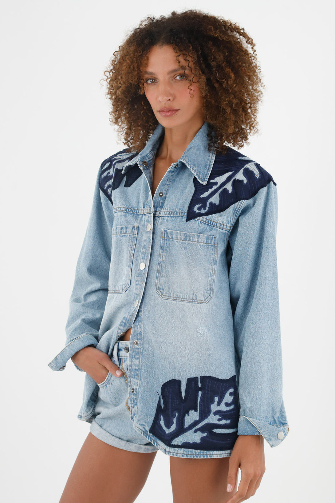 Women's Blue Oversized Jacket