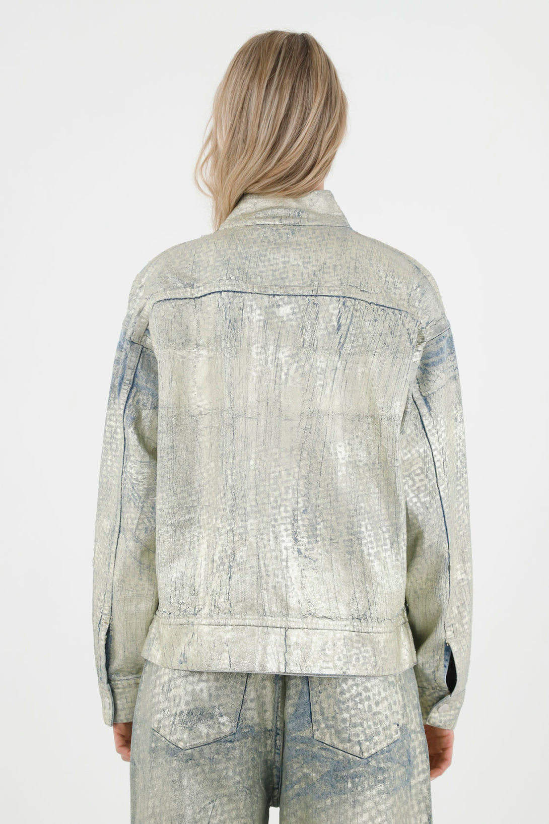 Women's Oversized Metallic-Effect Jacket