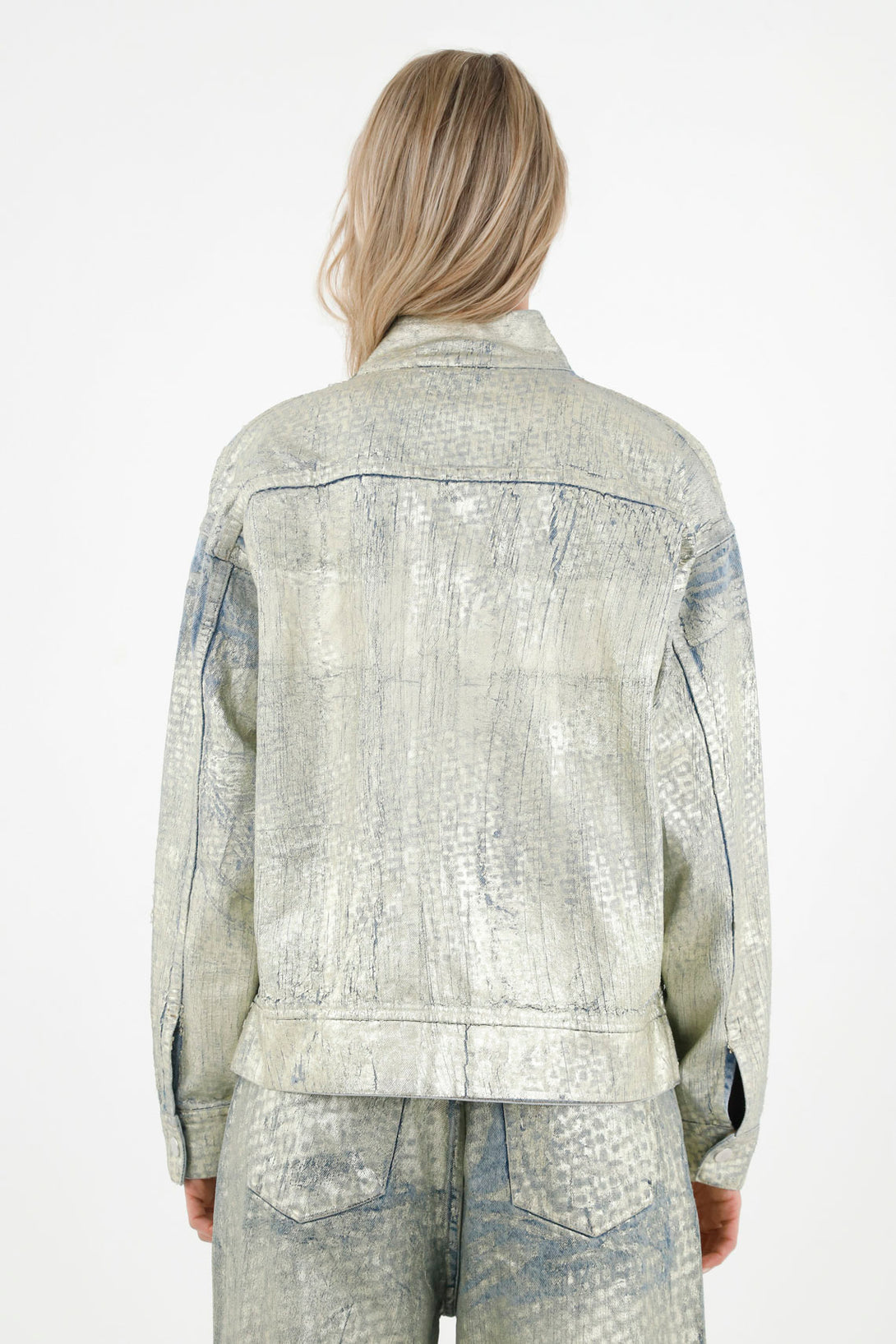 Women's Oversized Metallic-Effect Jacket