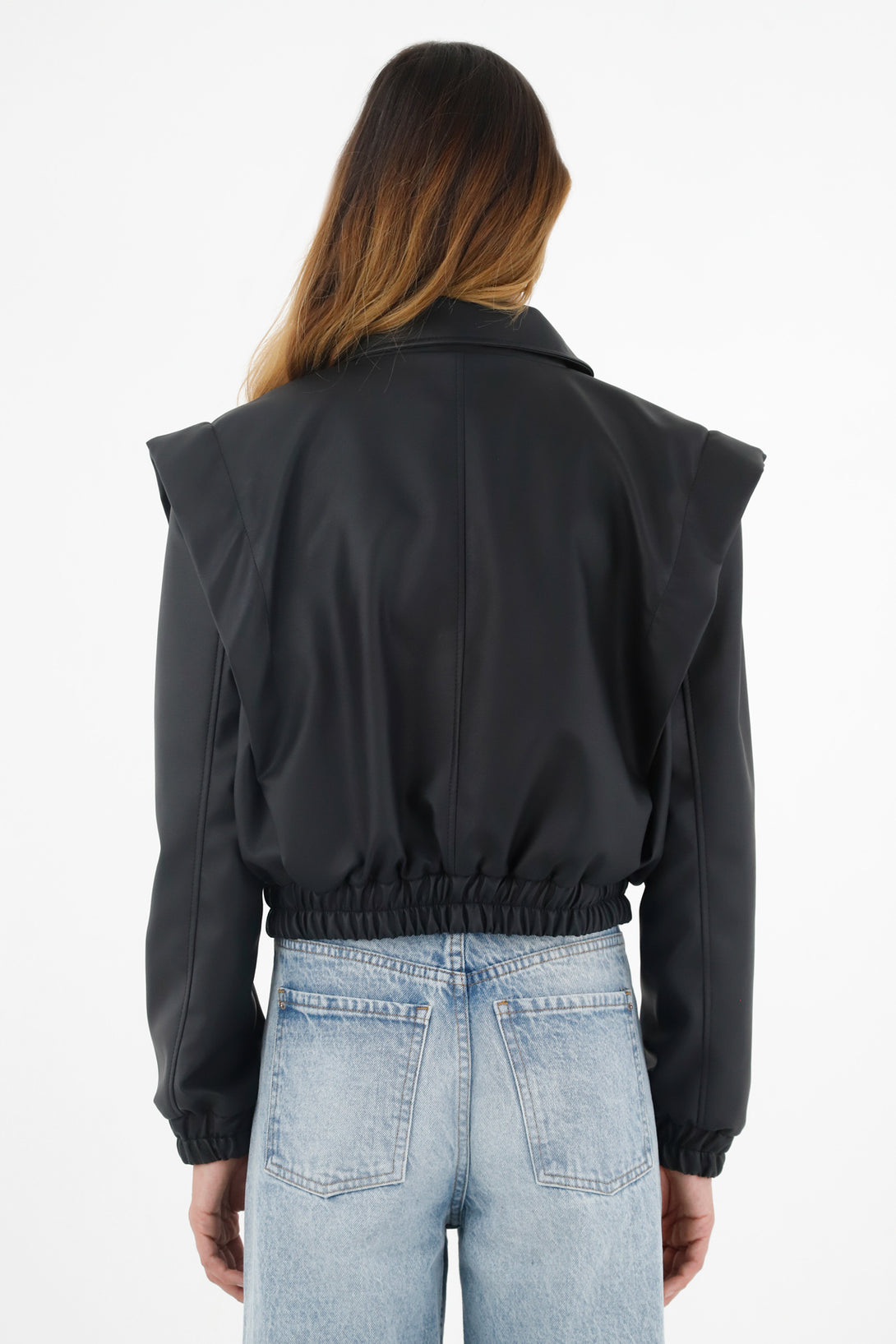 Chaqueta bomber jacket negra para mujer