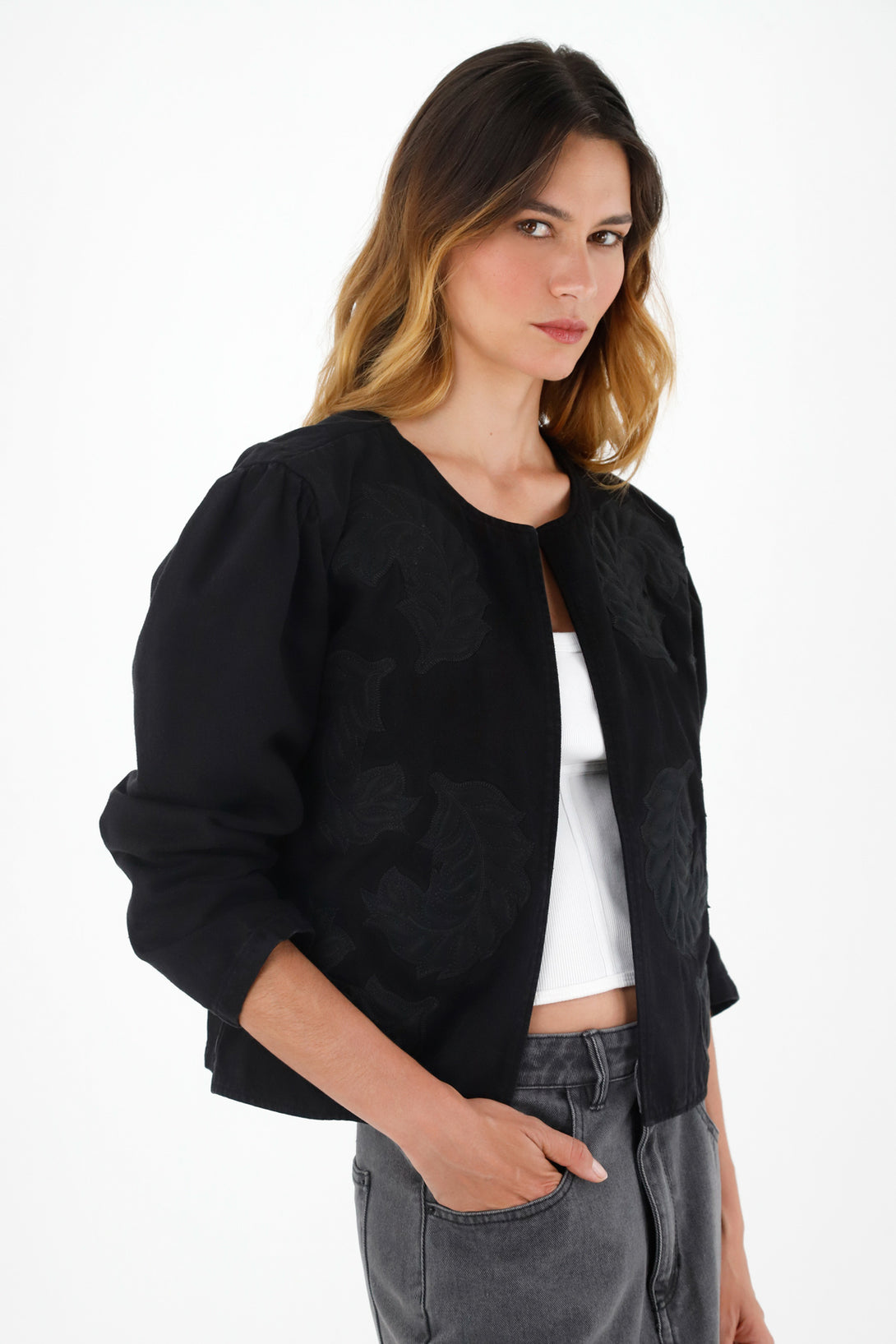 Women's Black Embellished Jacket