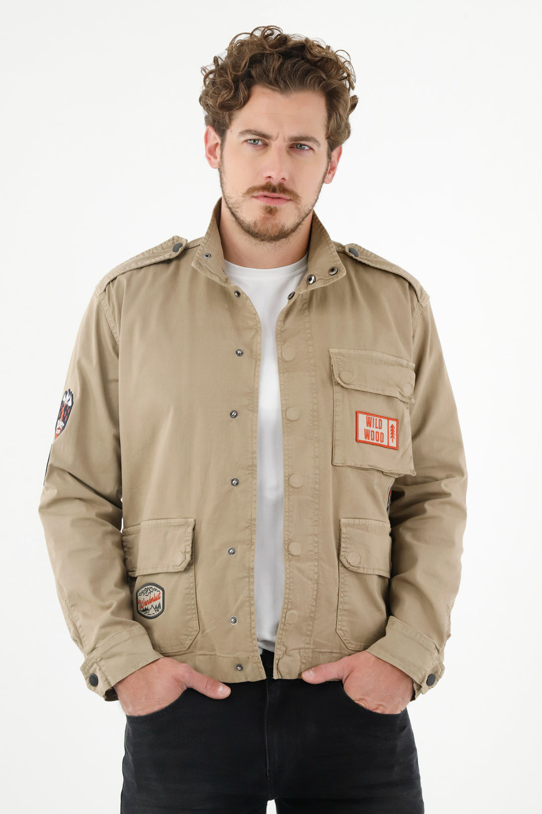 Men's Brown Embroidered Jacket