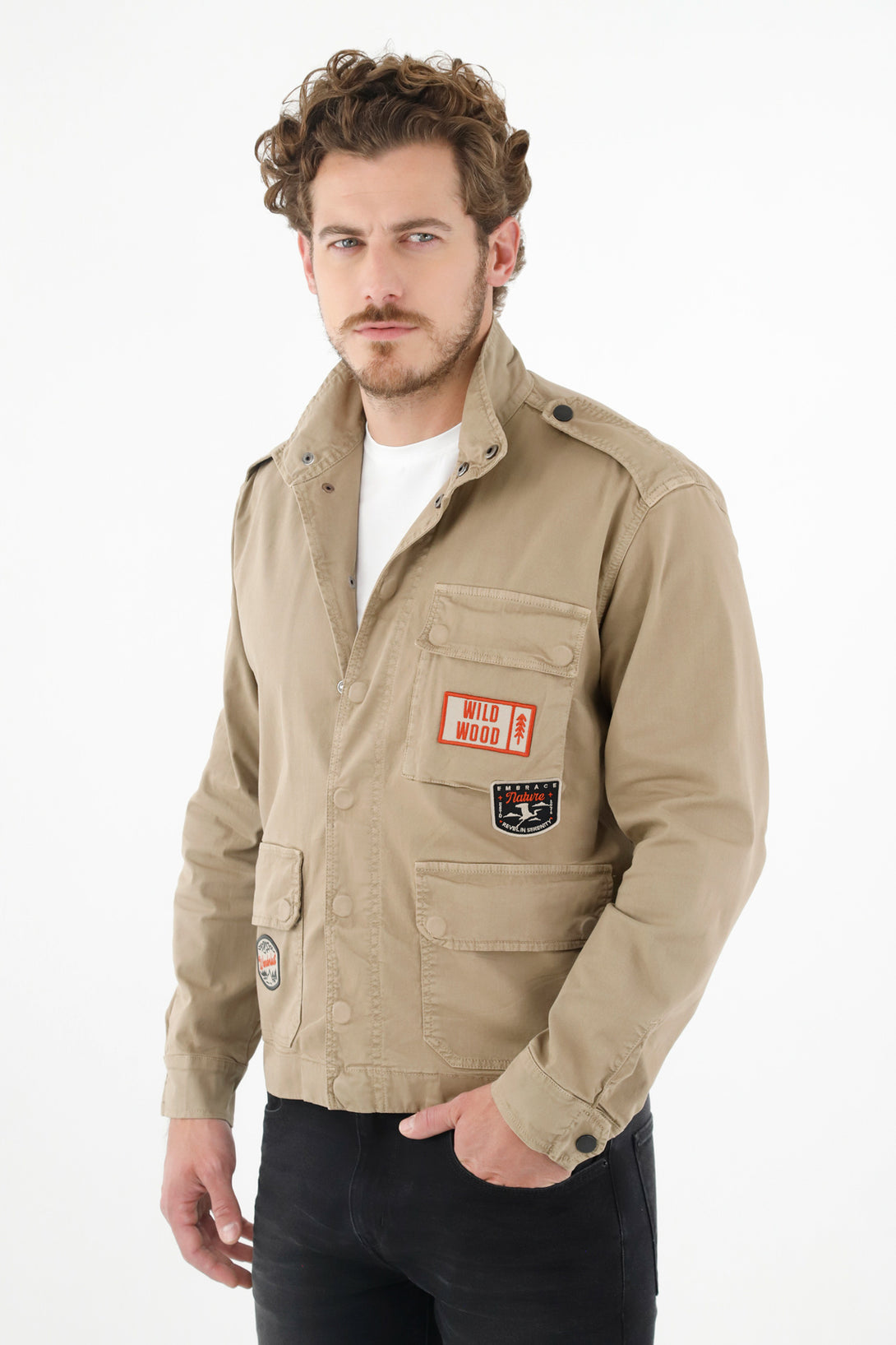 Men's Brown Embroidered Jacket