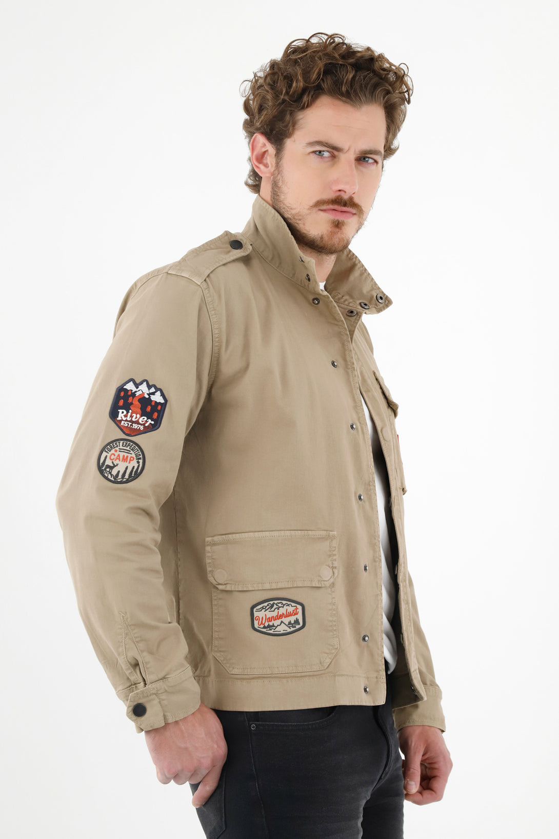 Men's Brown Embroidered Jacket