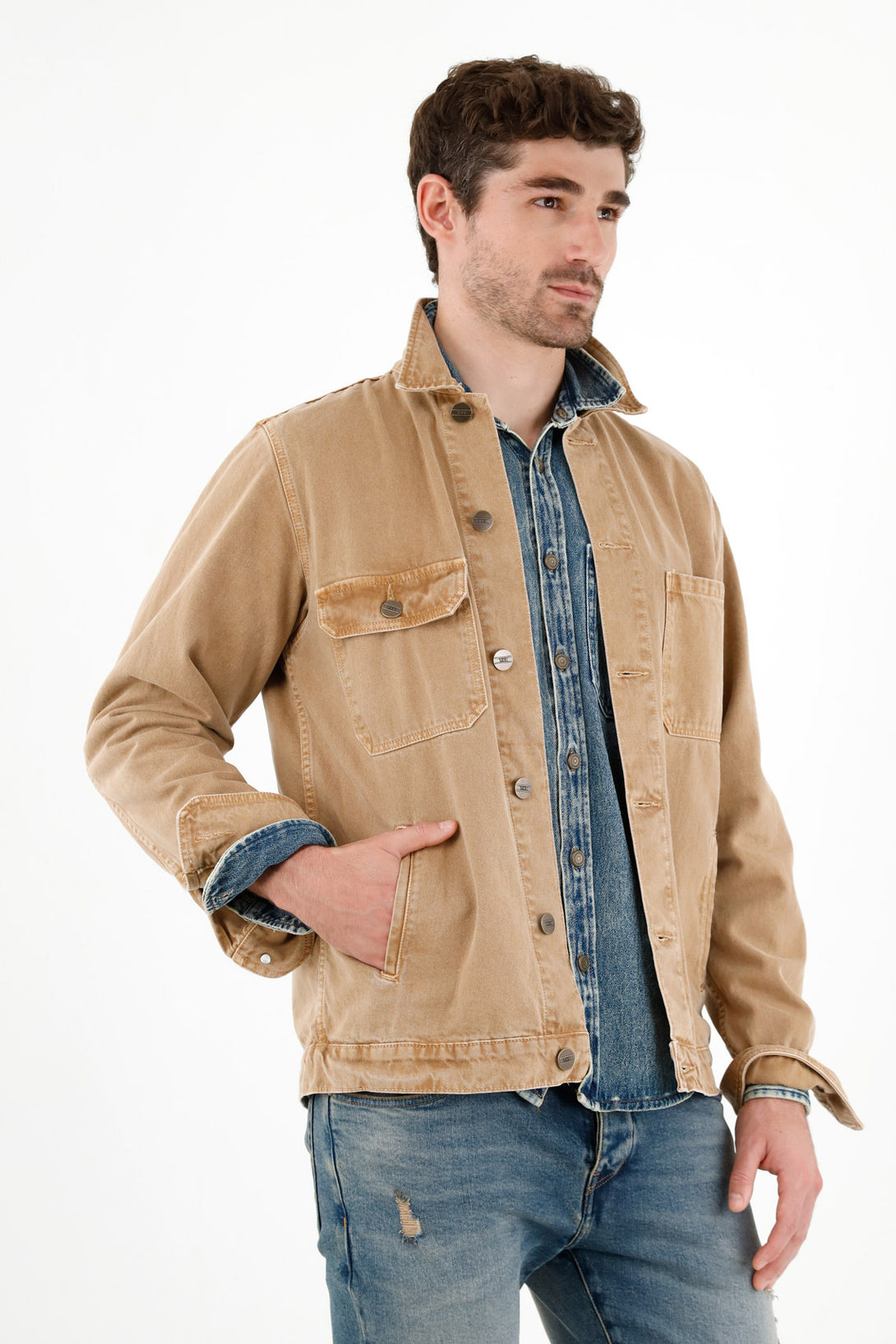 Chaqueta oversize café para hombre