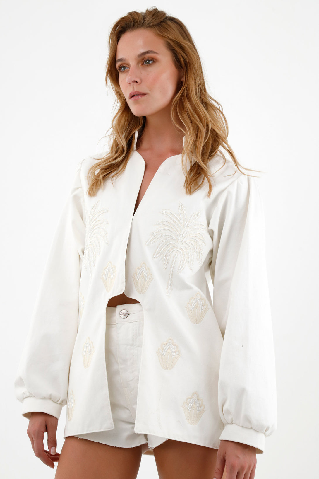 Women's Long Off-White Coat