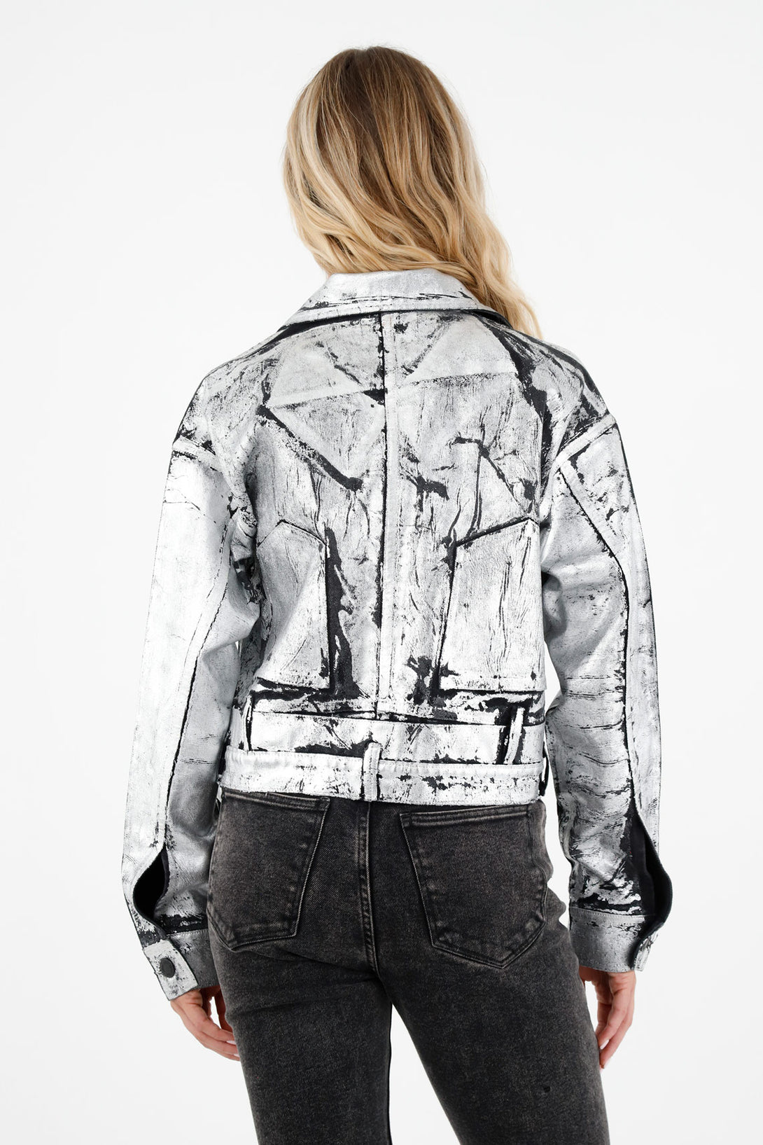 Women's Oversized Metallic Effect Jacket