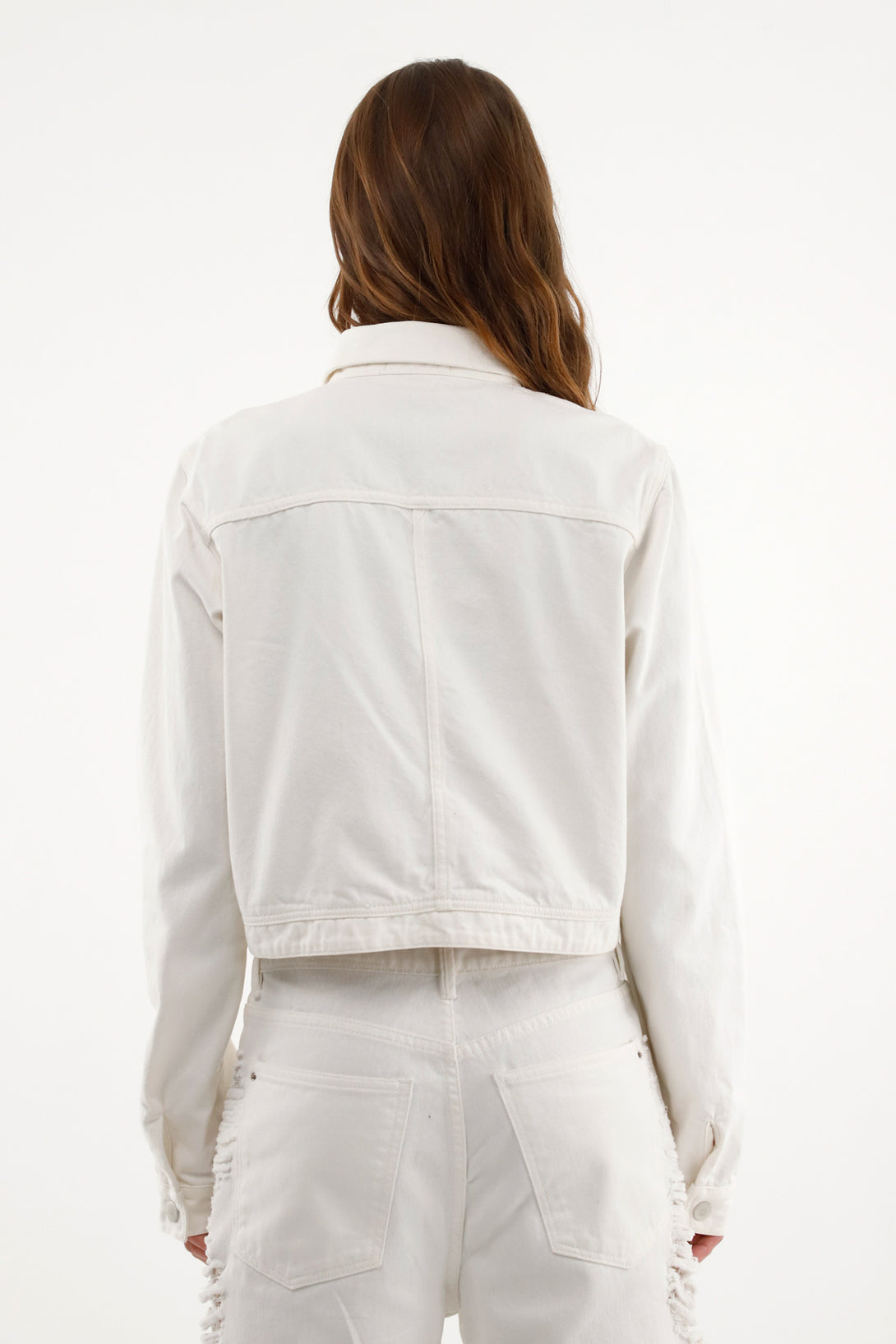 Women's Off-White Jacket with Eyelet Details