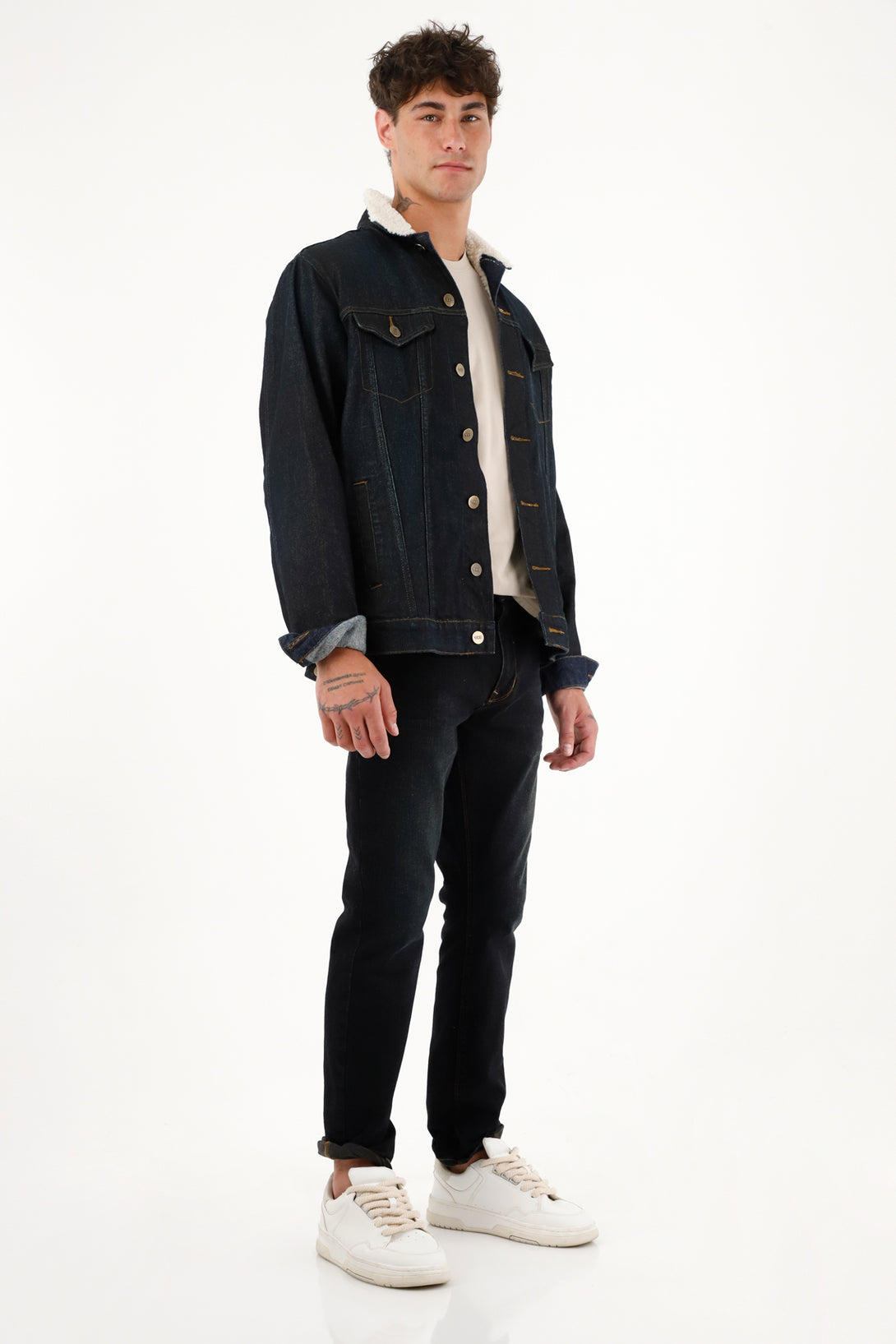 Men's Trucker Jacket with Sherpa Collar