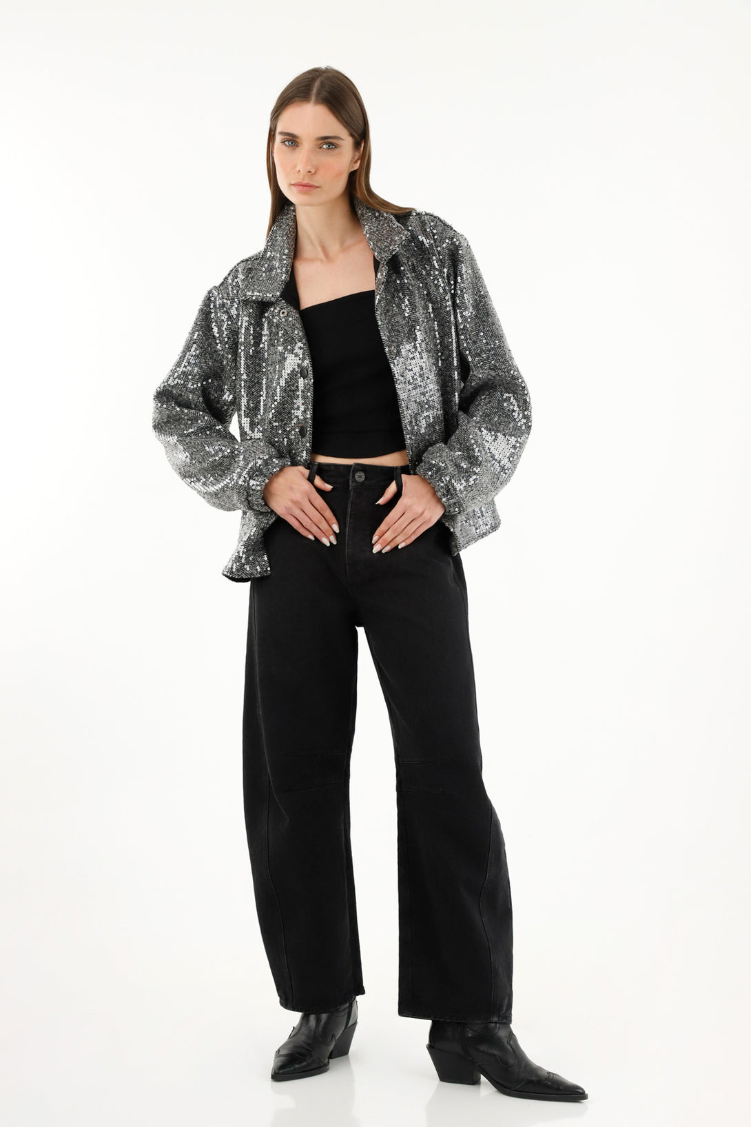 Women's Silver Sequin Jacket