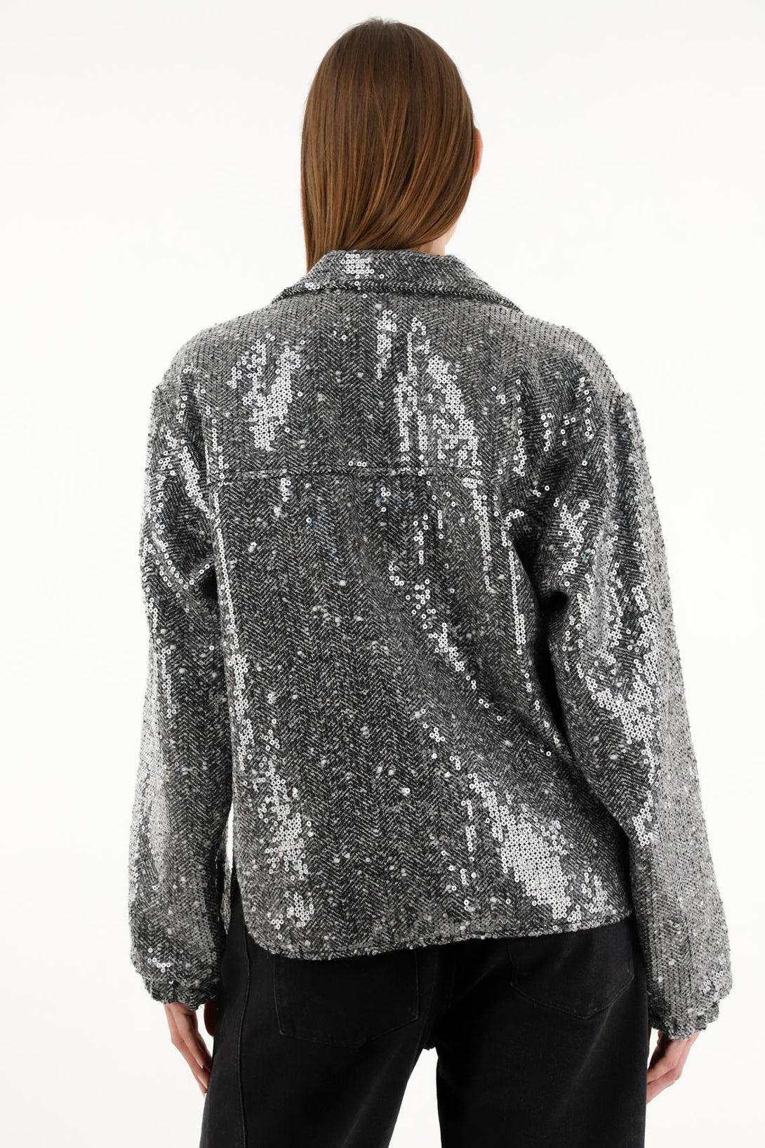 Women's Silver Sequin Jacket