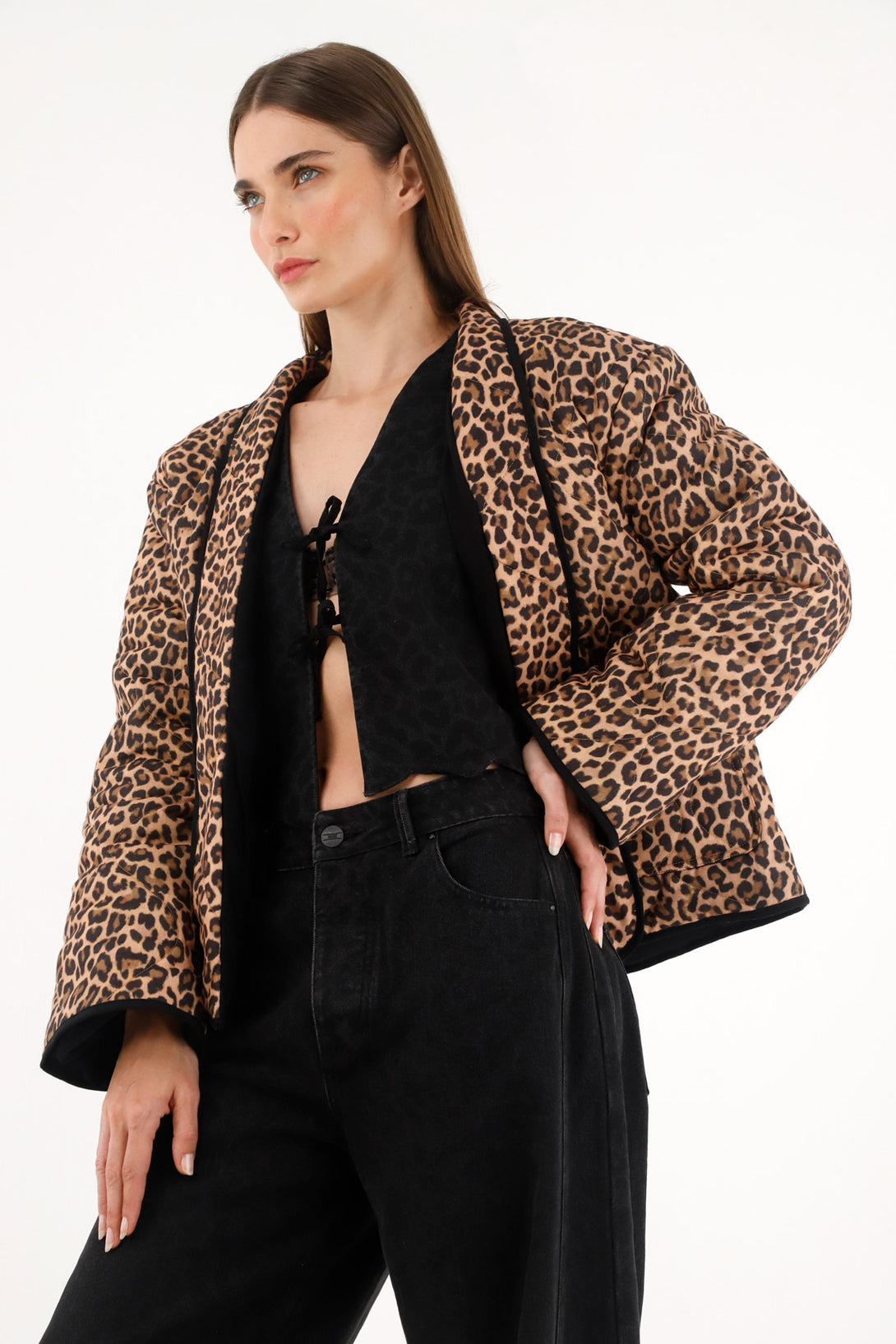 Women's animal print patterned coat