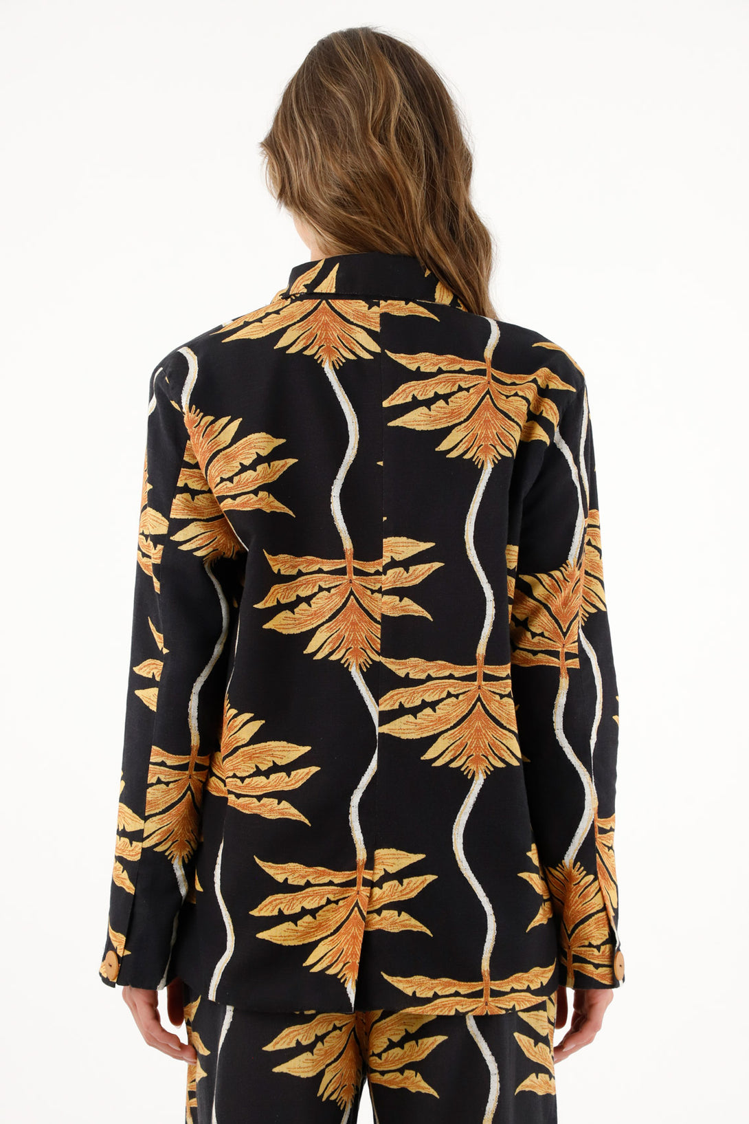 Women's Black Printed Oversized Coat