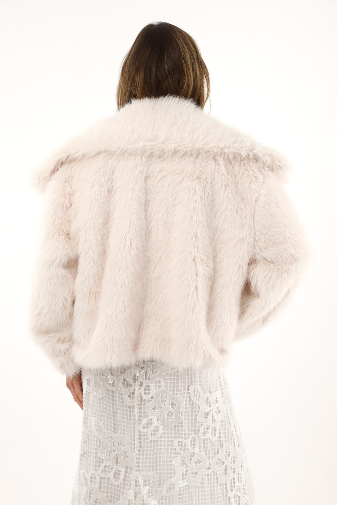 Women's raw fur effect coat