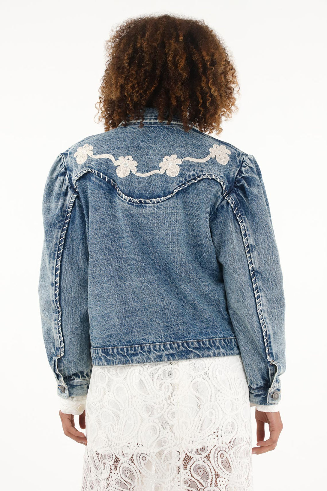 Women's Trucker Jacket with Embroidery