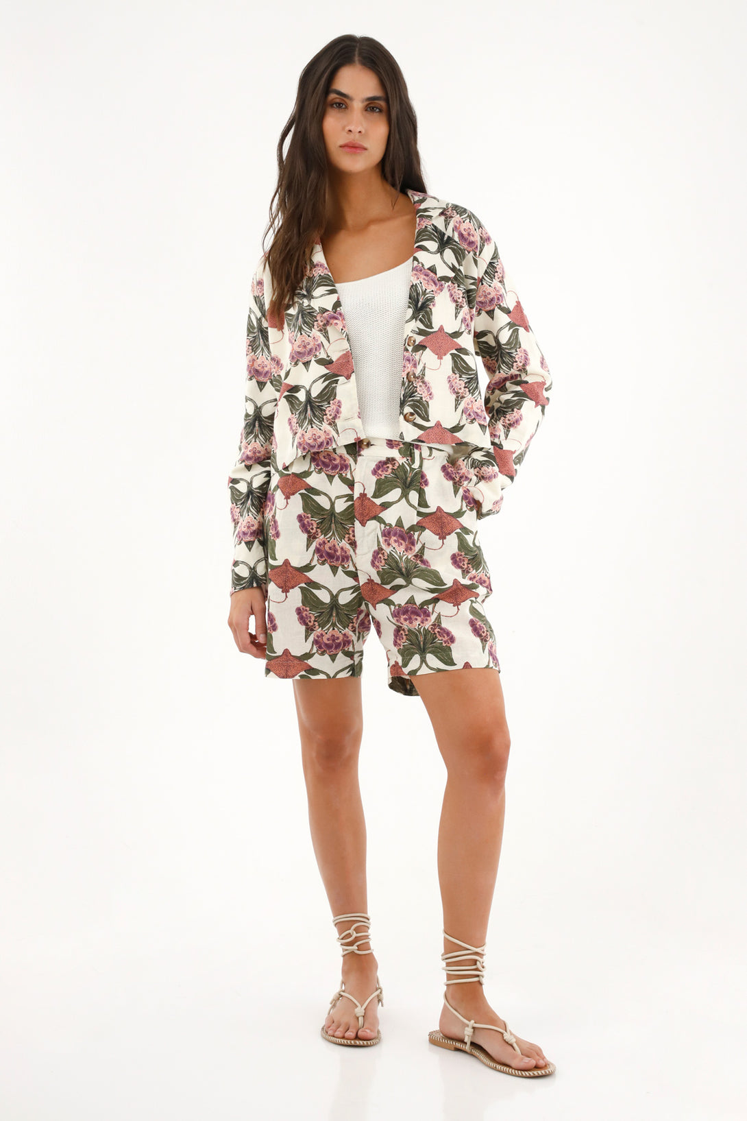 Women's printed blazer coat