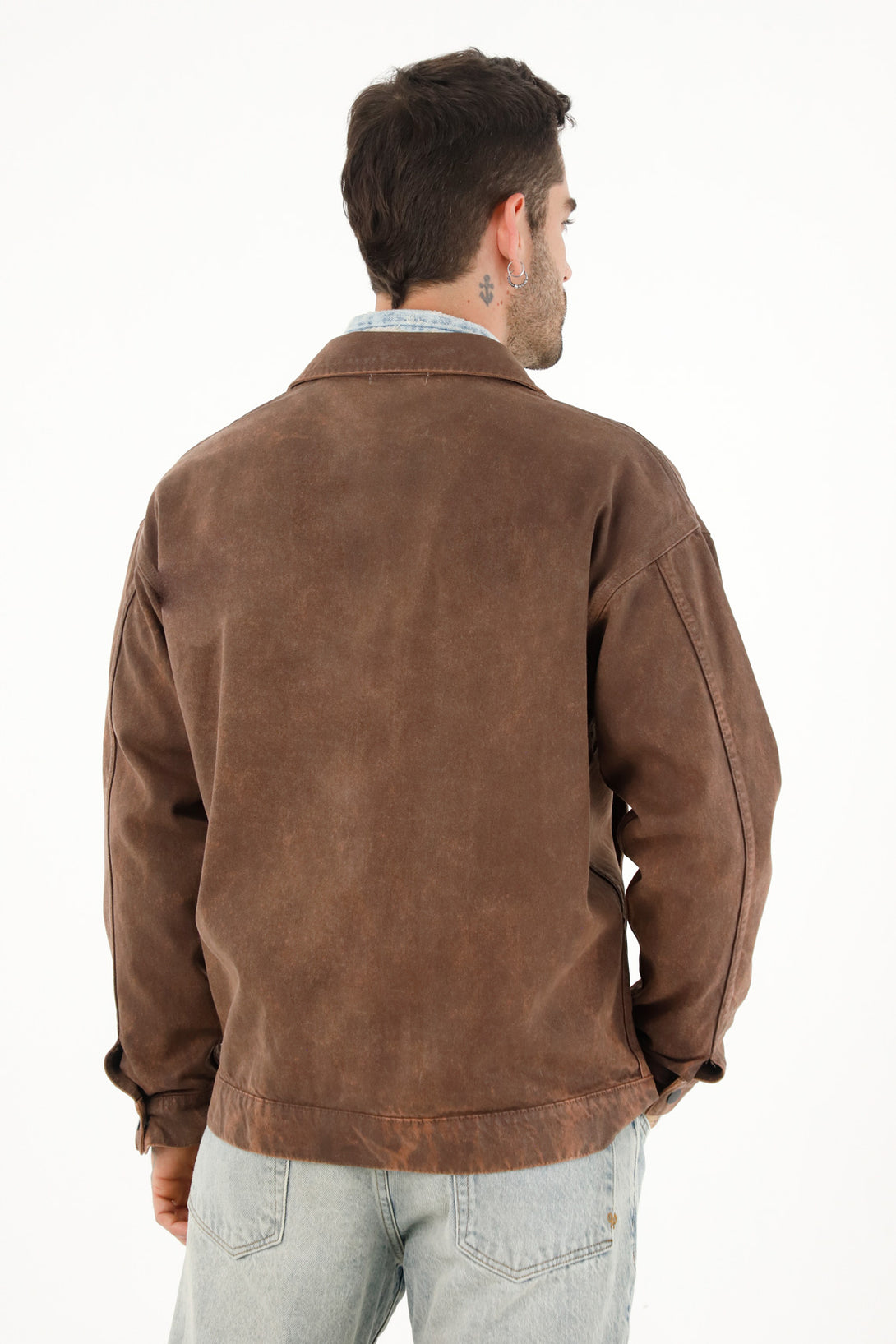 Men's gray jacket with flap pockets