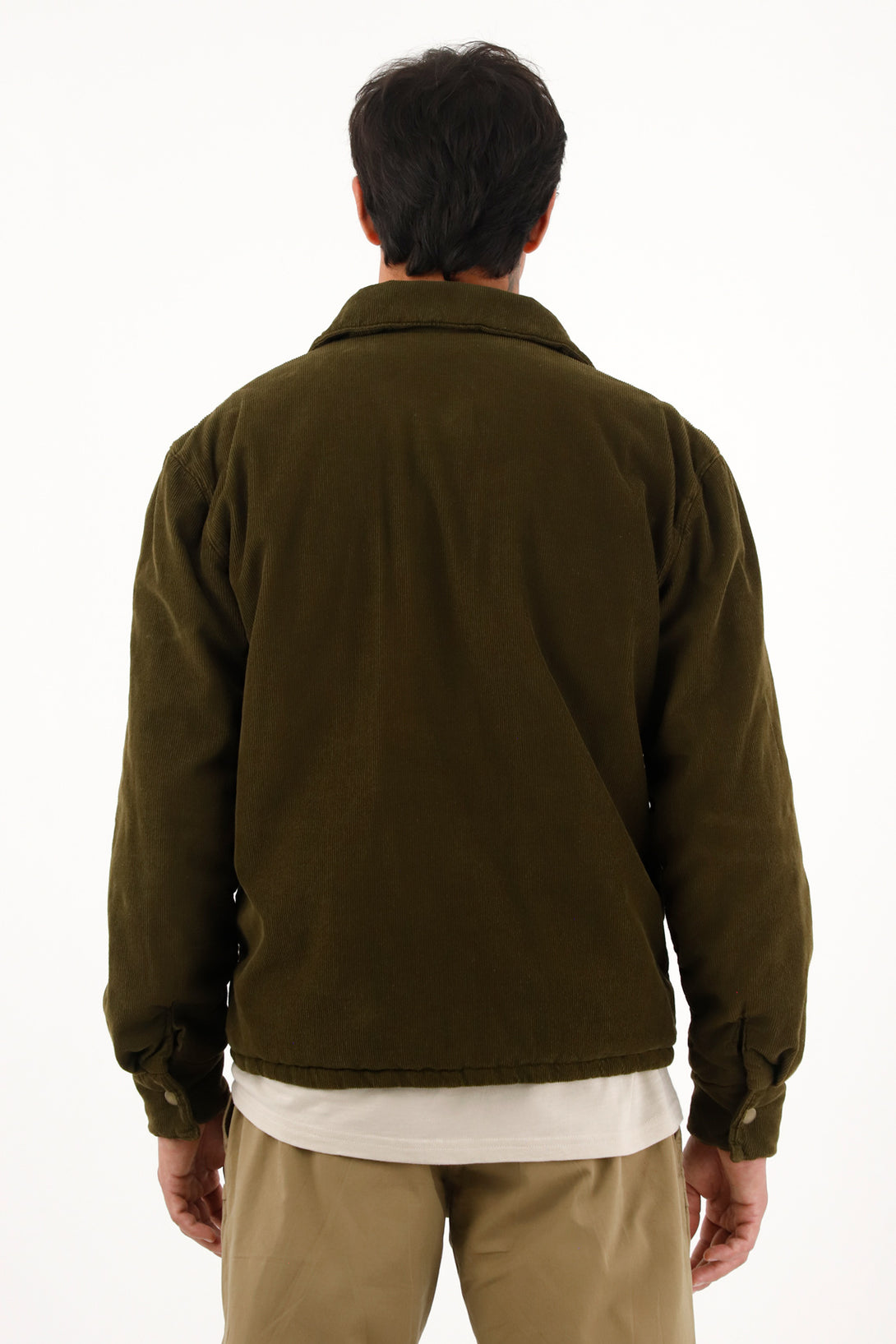 Abrigo en corduroy verde para hombre