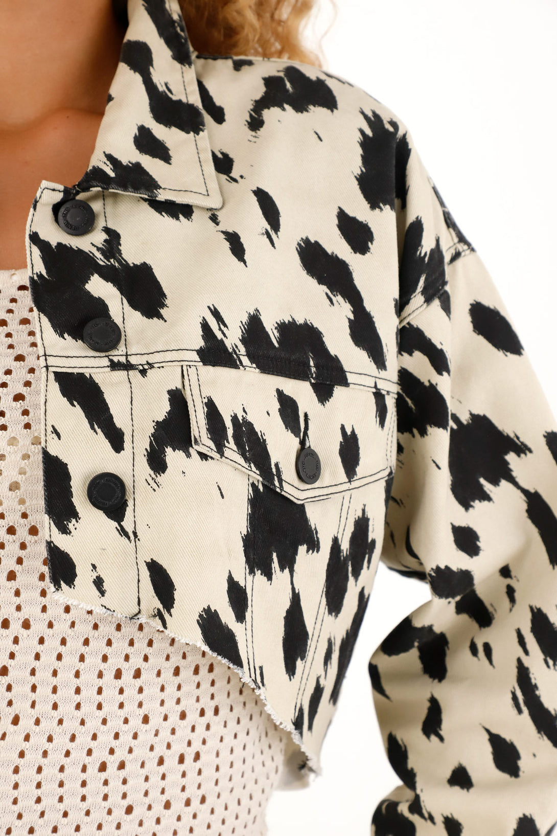 Women's animal print cropped coat