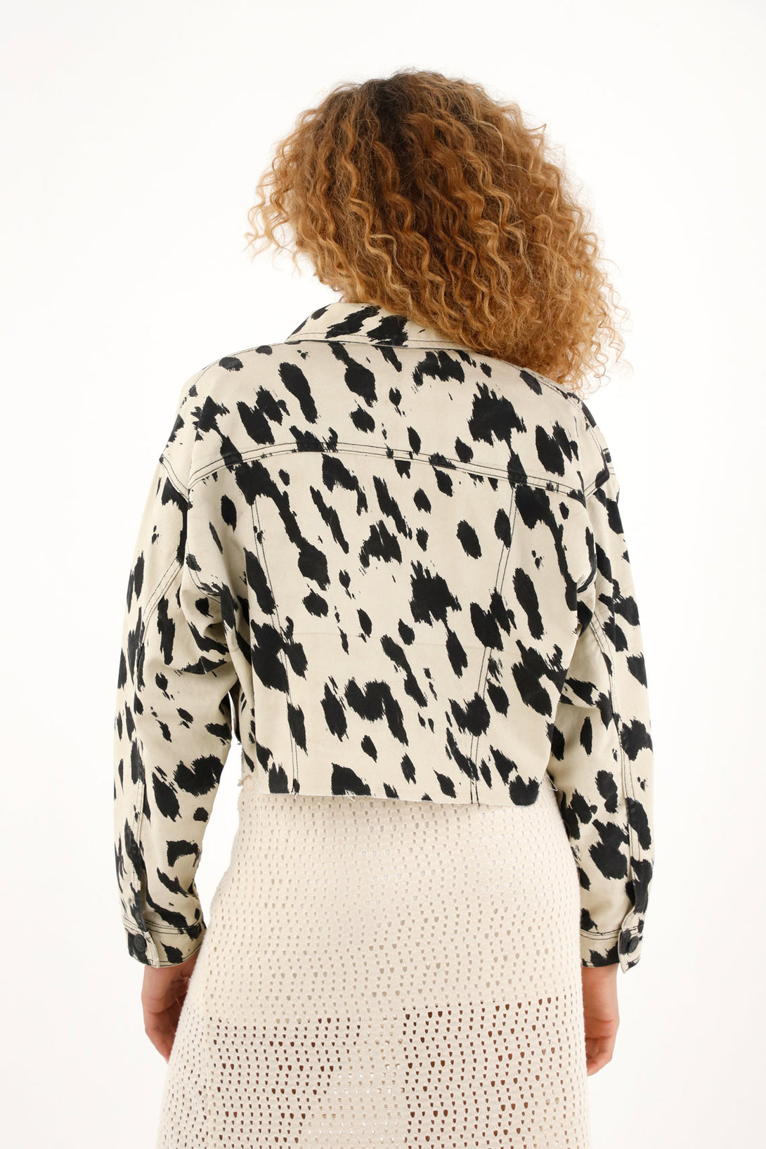 Women's animal print cropped coat