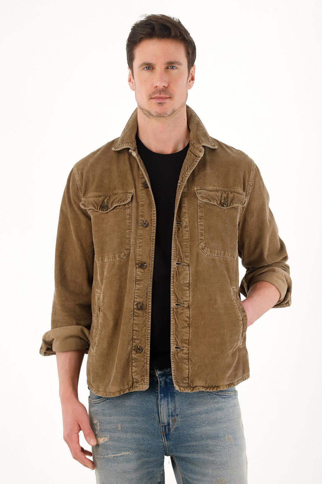 Brown Corduroy Coat for Men