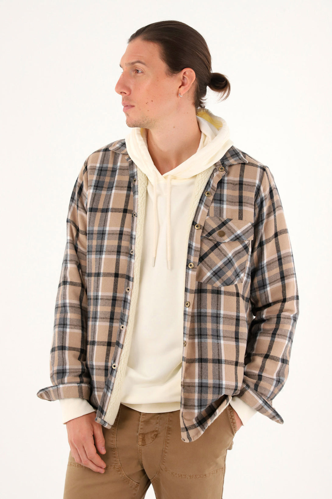 Men's plaid shirt with shepherd lining