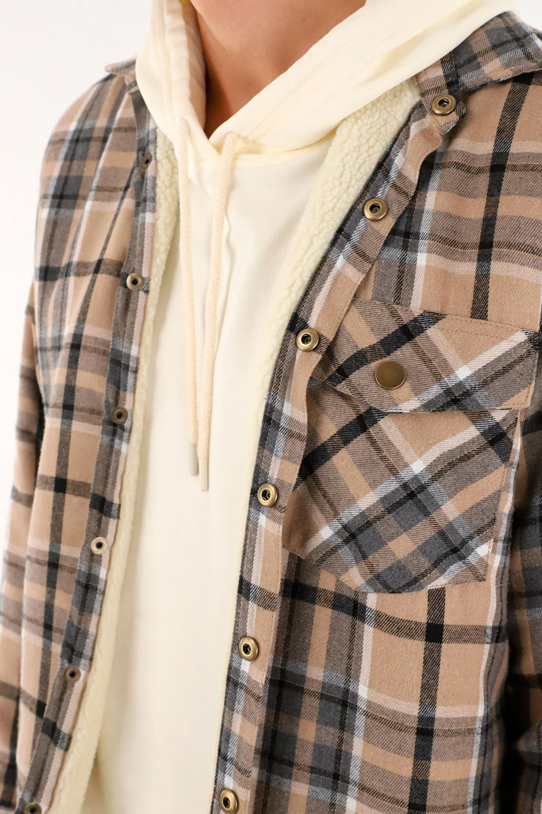 Men's plaid shirt with shepherd lining