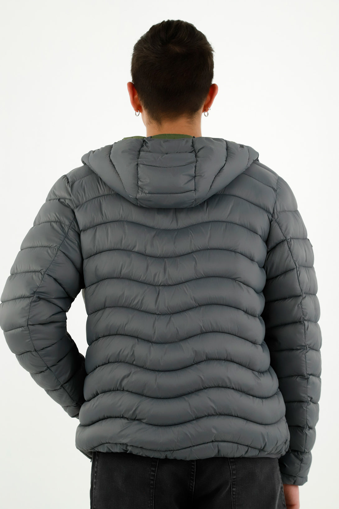 Chaqueta acolchada gris para hombre