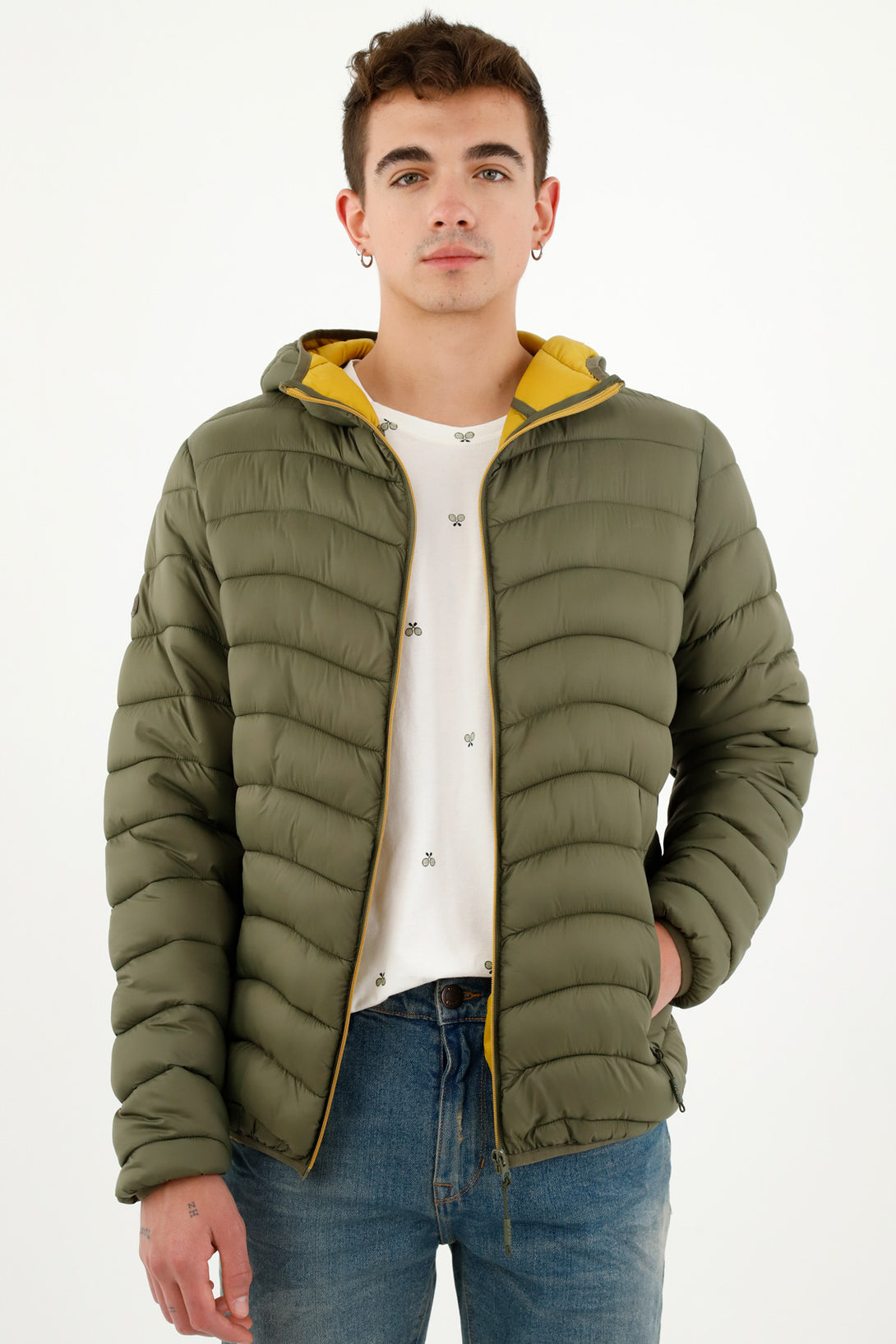 Chaqueta acolchada verde para hombre